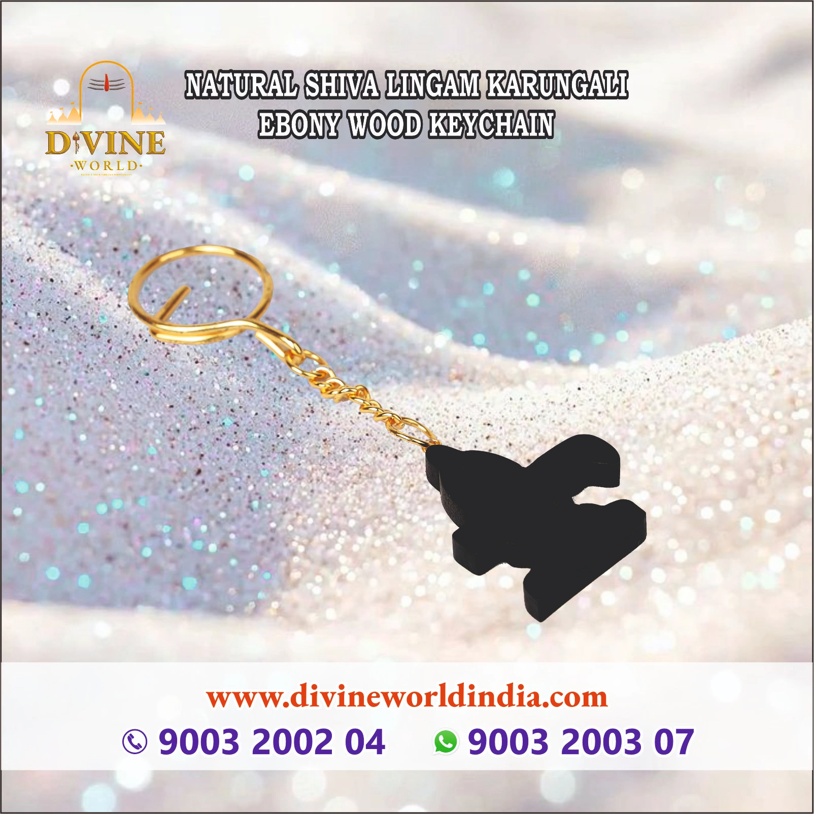 Shiva Lingam Karungali Ebony Wood Keychain