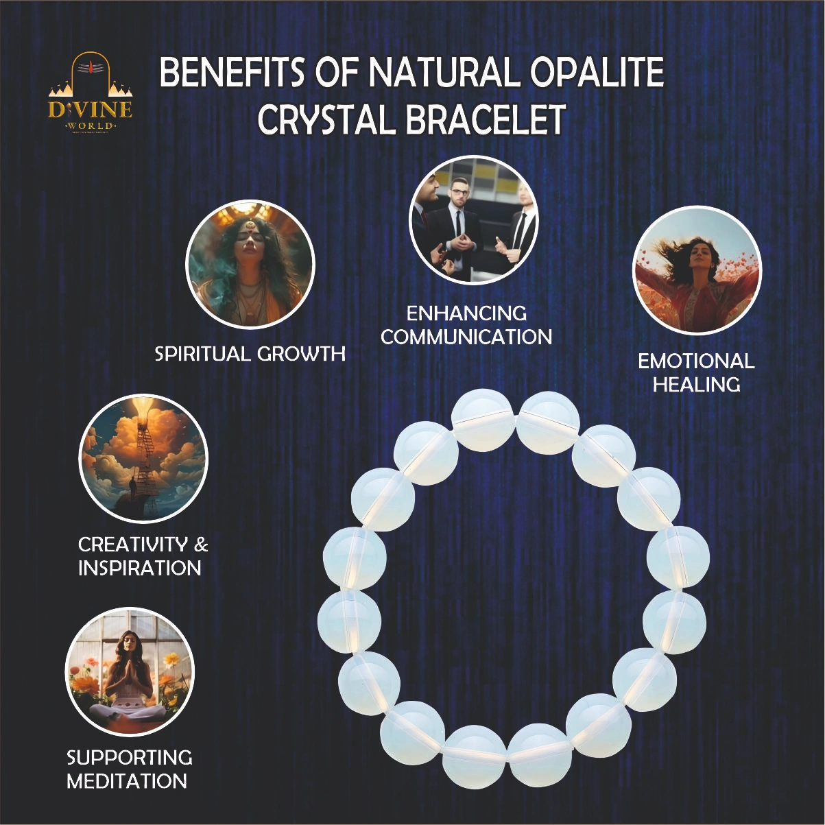 Natural Opalite Crystal Bracelet