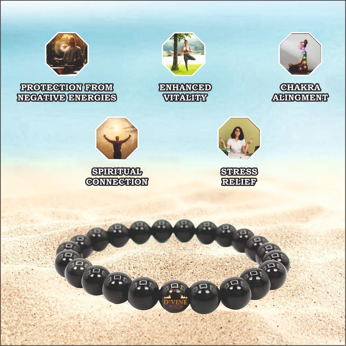 Black Obsidian Round Bracelet