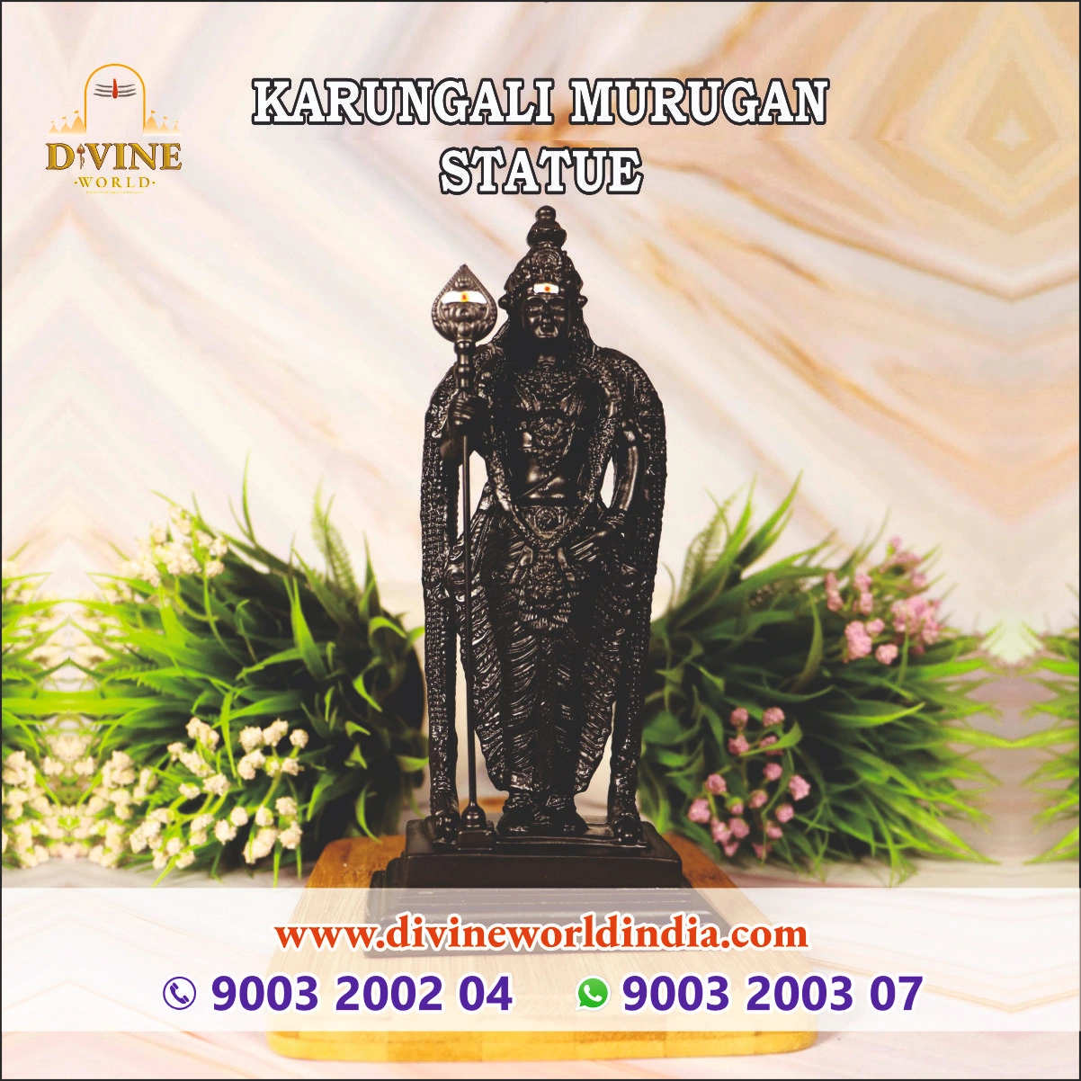 KARUNGALI MURUGAN STATUE (9inch)