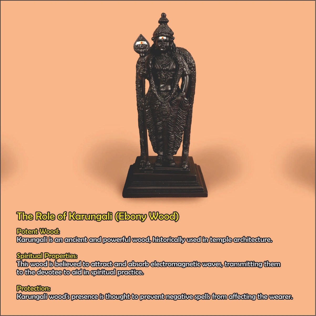 KARUNGALI MURUGAN STATUE (9inch)