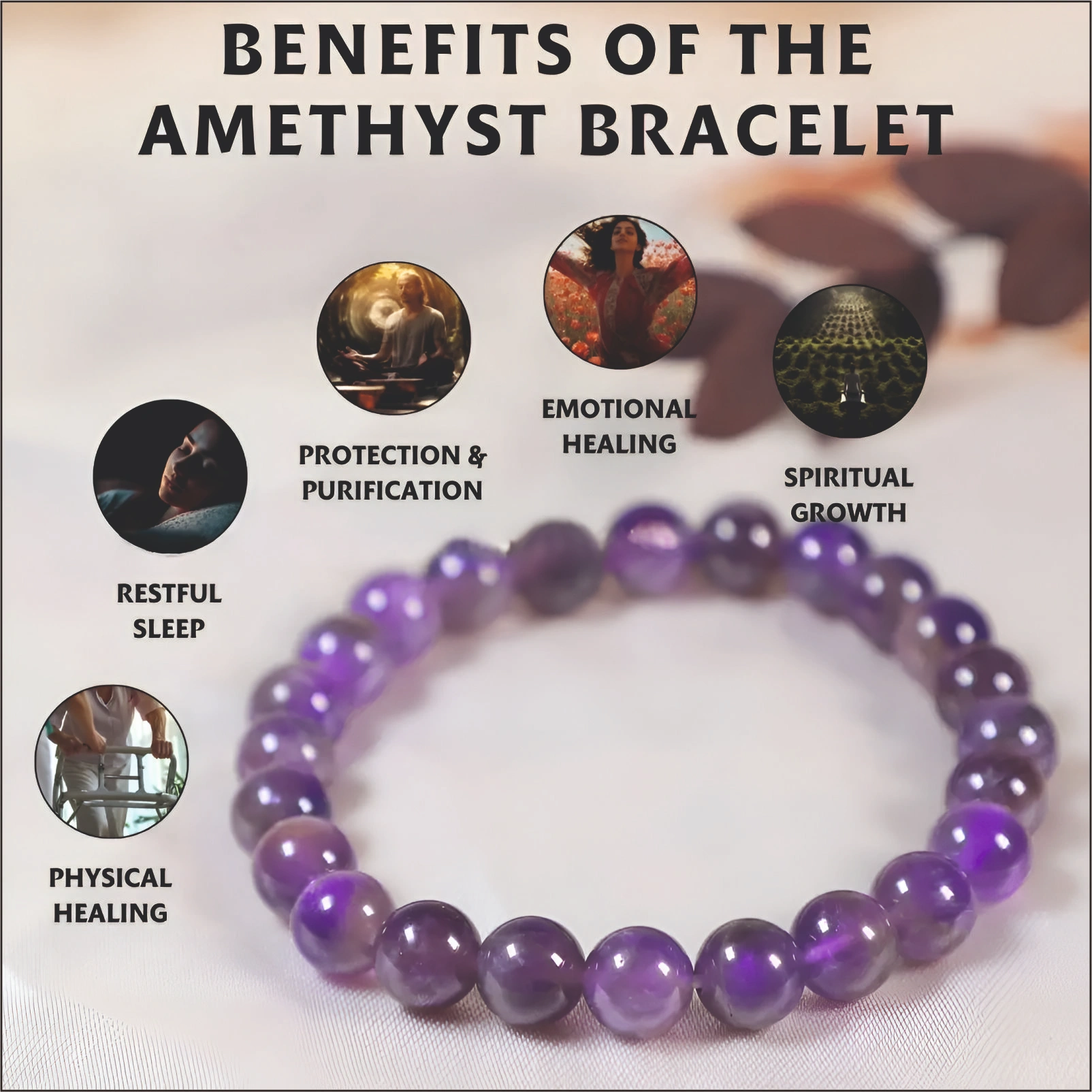Natural Amethyst Stone Bracelet