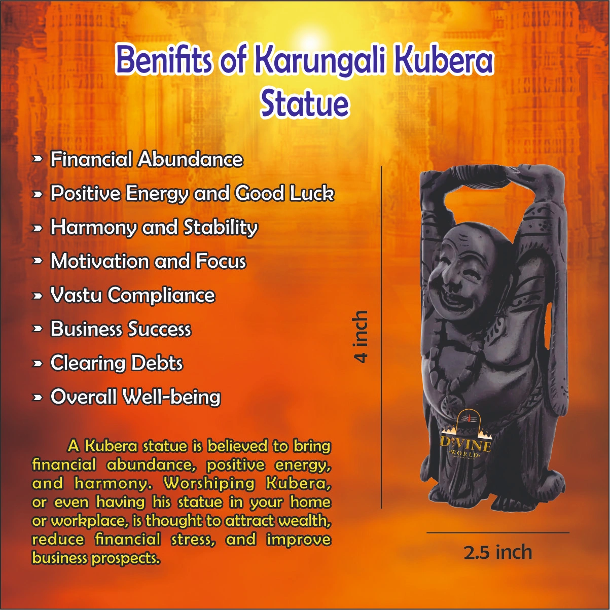 Karungali Kubera Statue