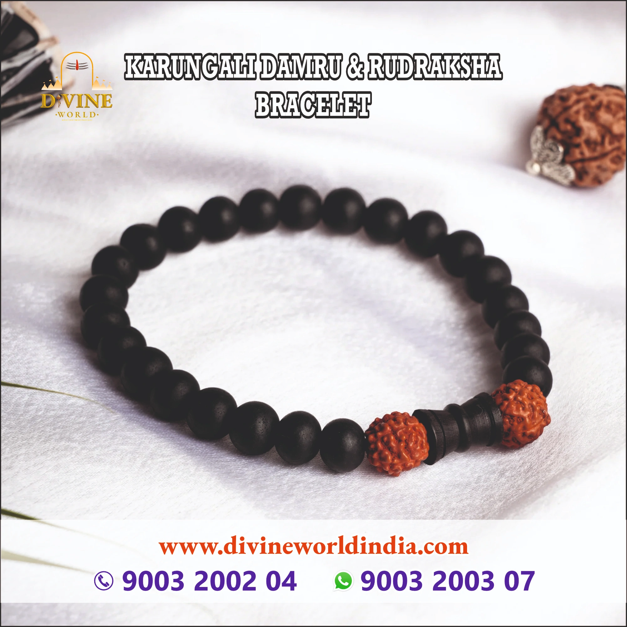 Karungali Damru & rudraksha Bracelet