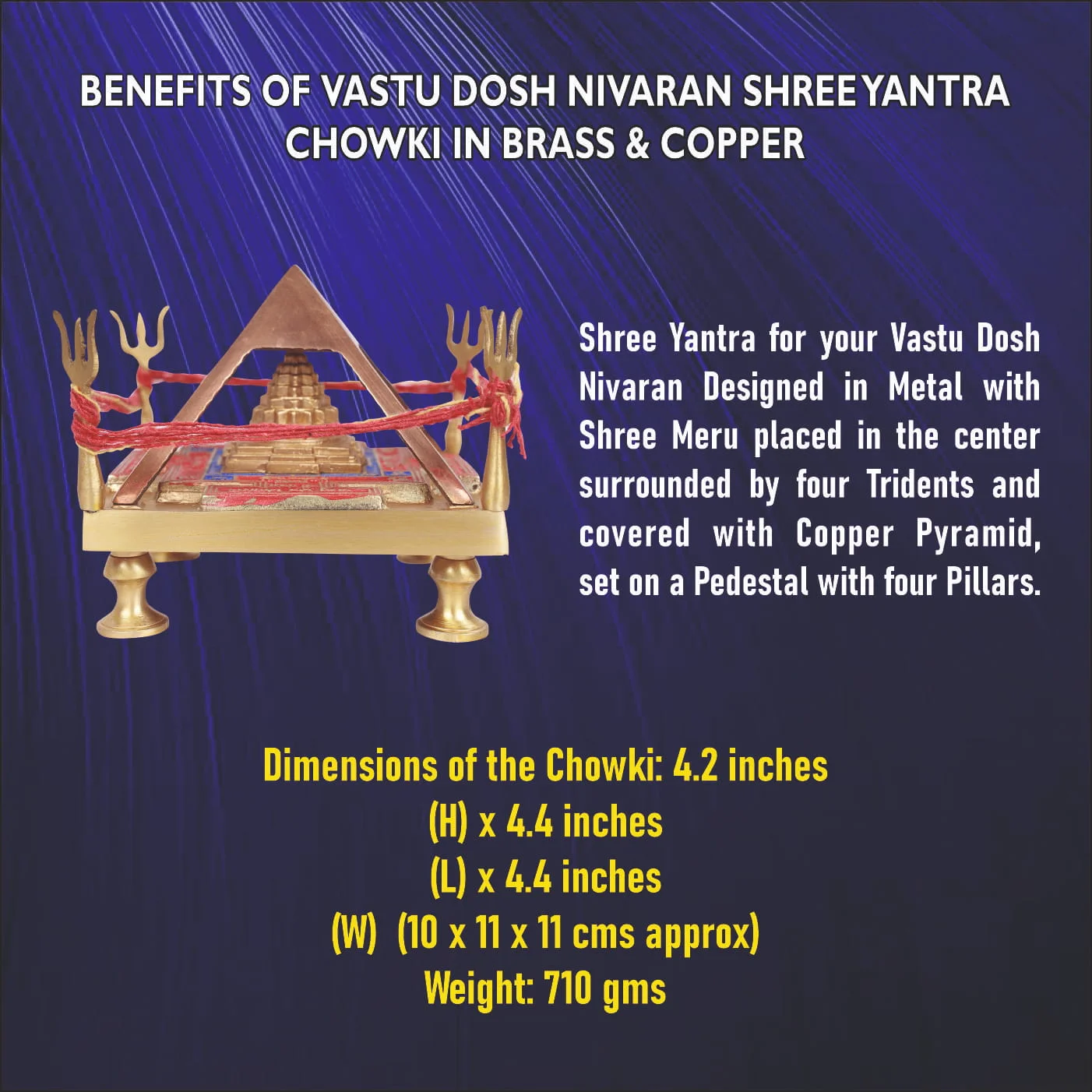 VASTU DOSH NIVARAN SHREE YANTRA CHOWKI IN BRASS & COPPER