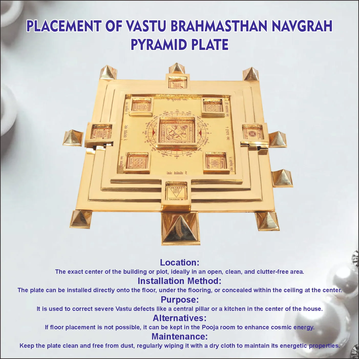 Vastu Brahmasthan Navgrah Pyramid Plate