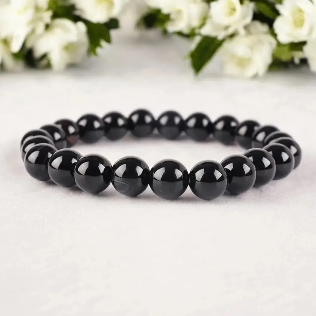 Natural Black Obsidian Crystal Healing Bracelet