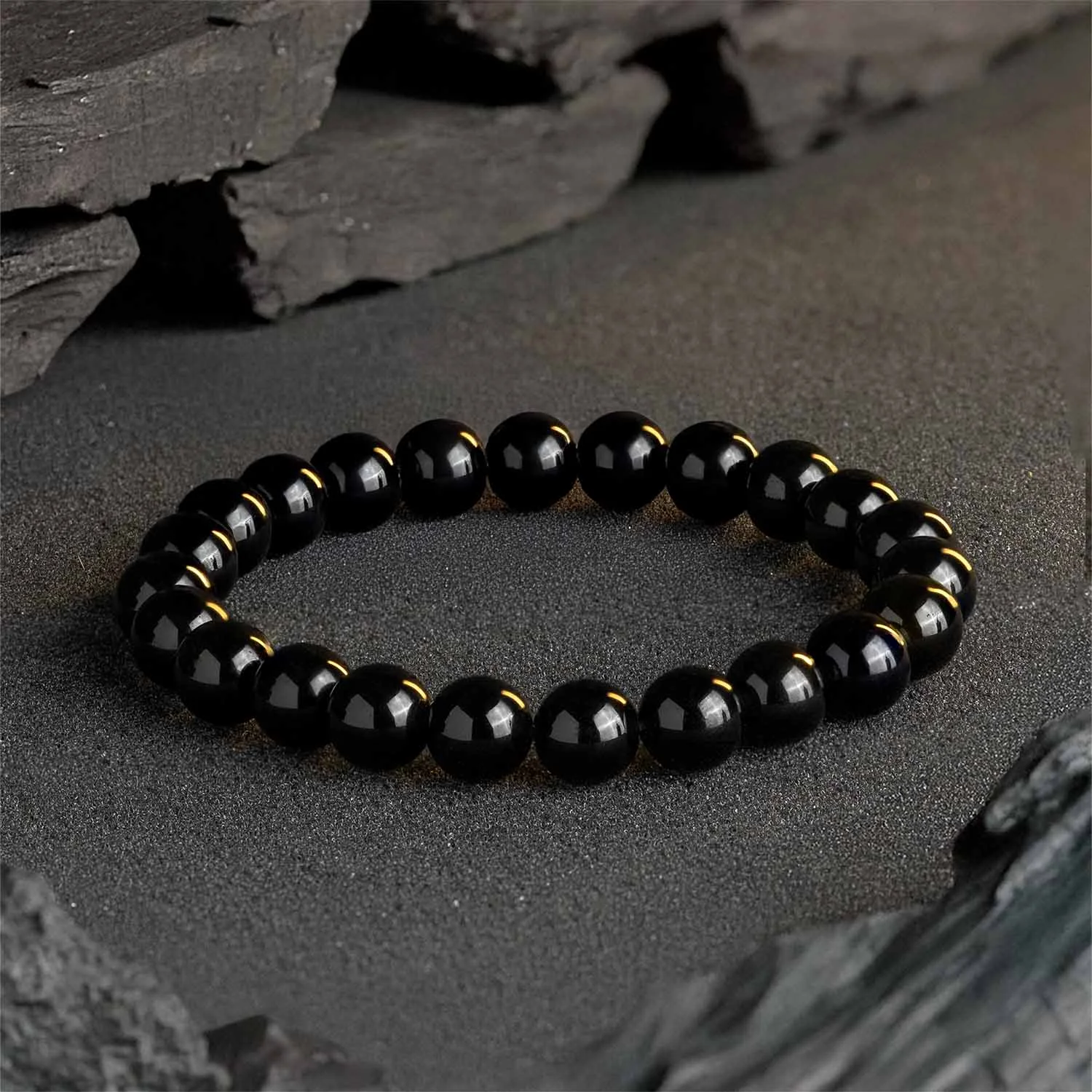 Natural Black Obsidian Crystal Healing Bracelet