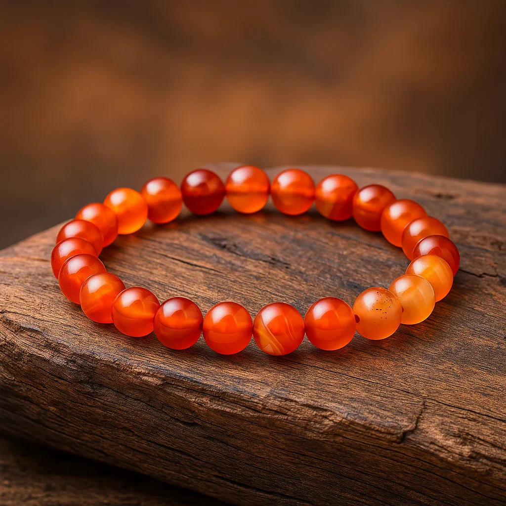 Crystal Cave Exports Natural Red Carnelian Bracelet