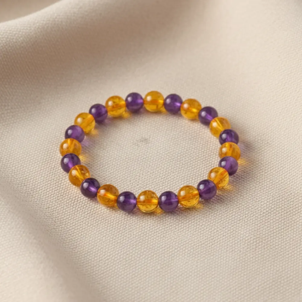 Amethyst & Citrine Healing Crystal Bracelet