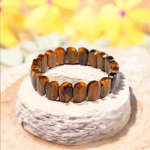 Tiger Eye Oval Shape Faceted Cut Bracelet