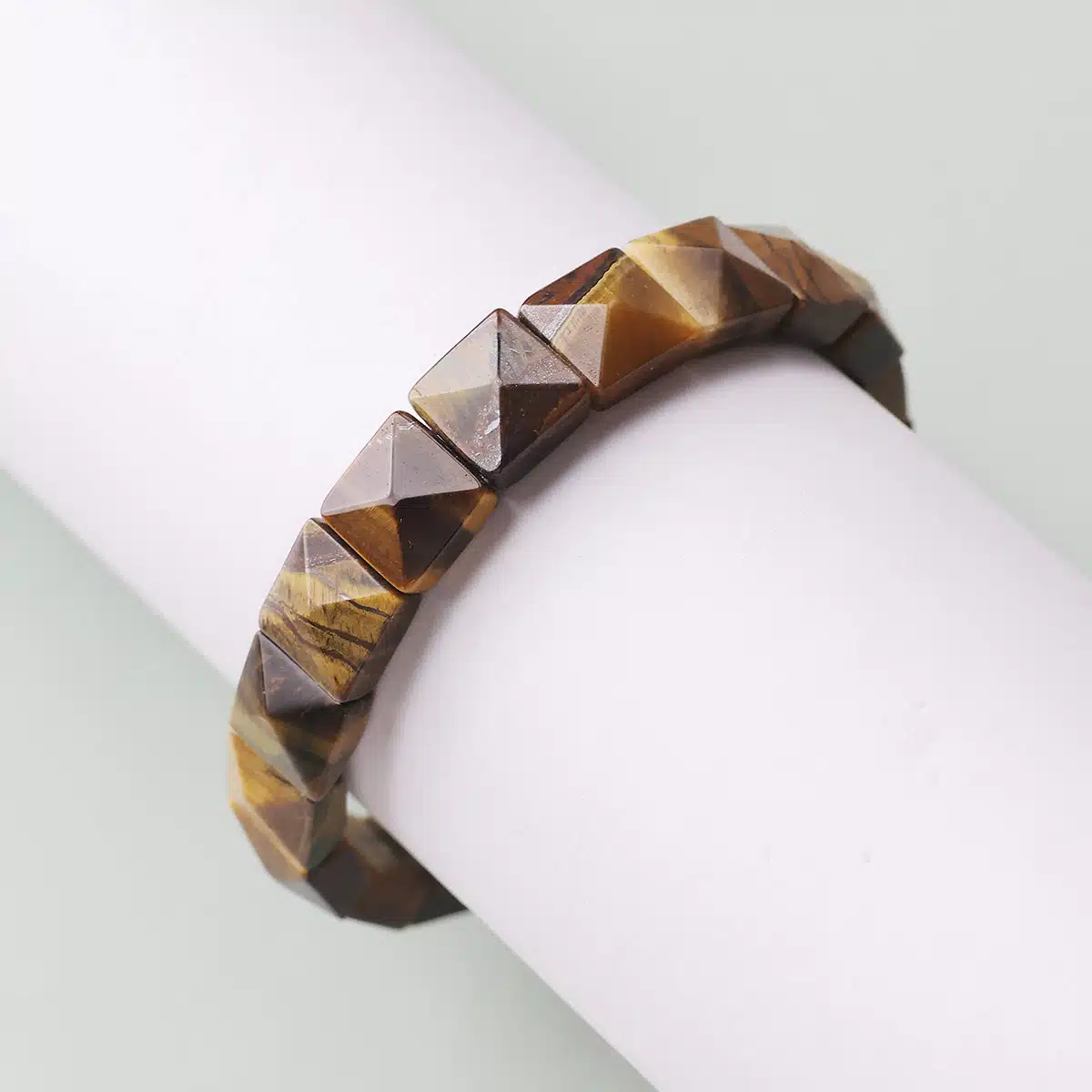 Natural Tiger Eye Pyramid Shaped Bracelet