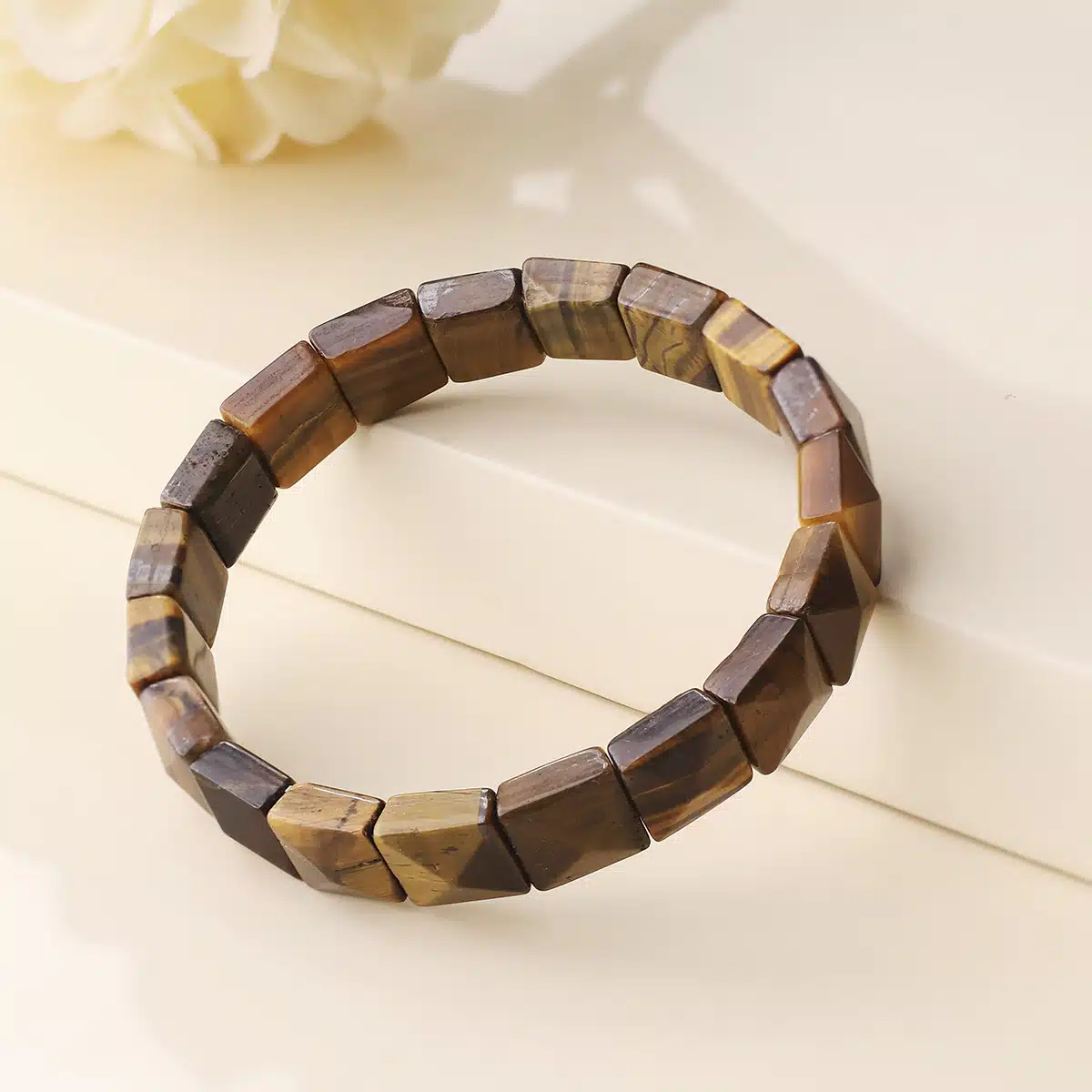 Natural Tiger Eye Pyramid Shaped Bracelet