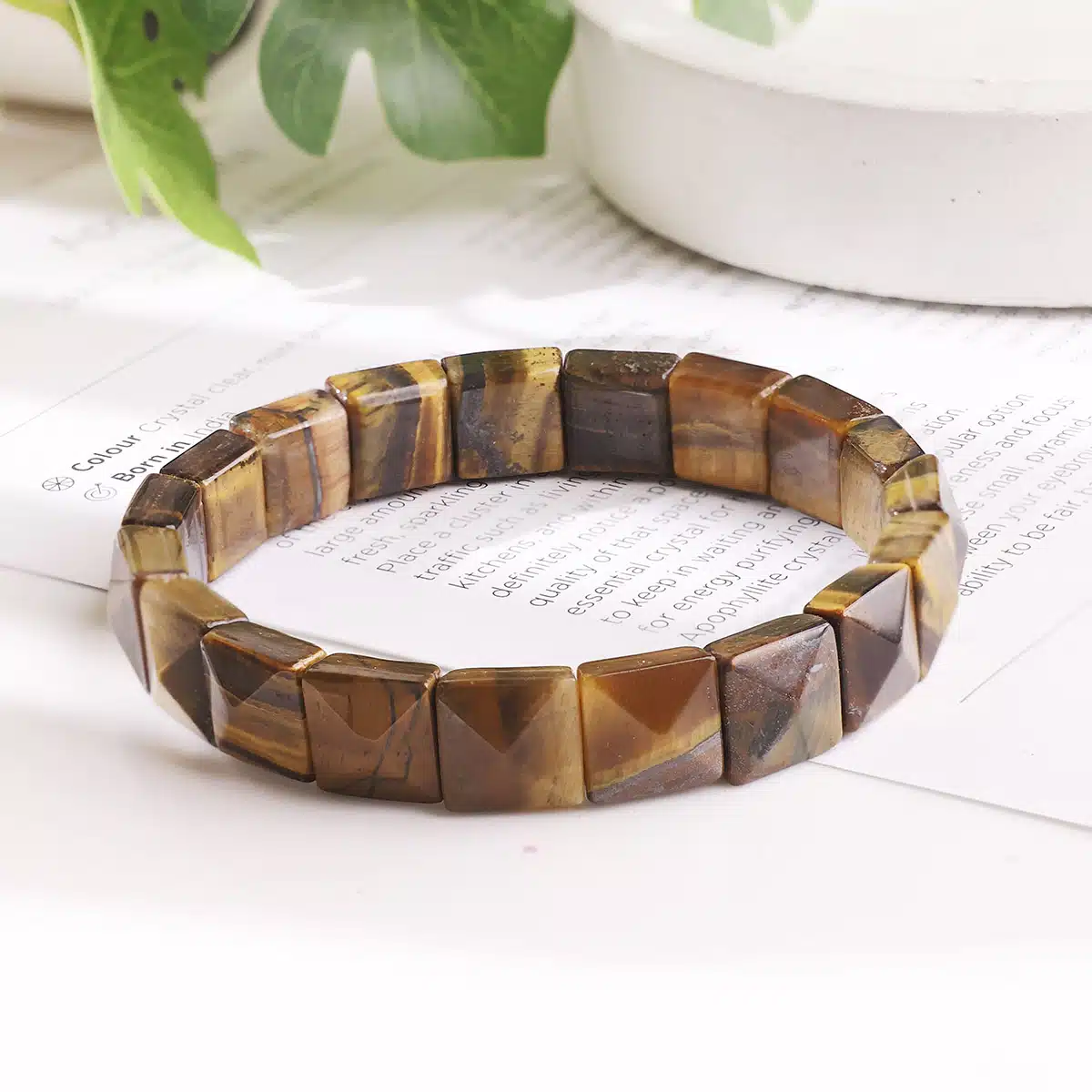 Natural Tiger Eye Pyramid Shaped Bracelet
