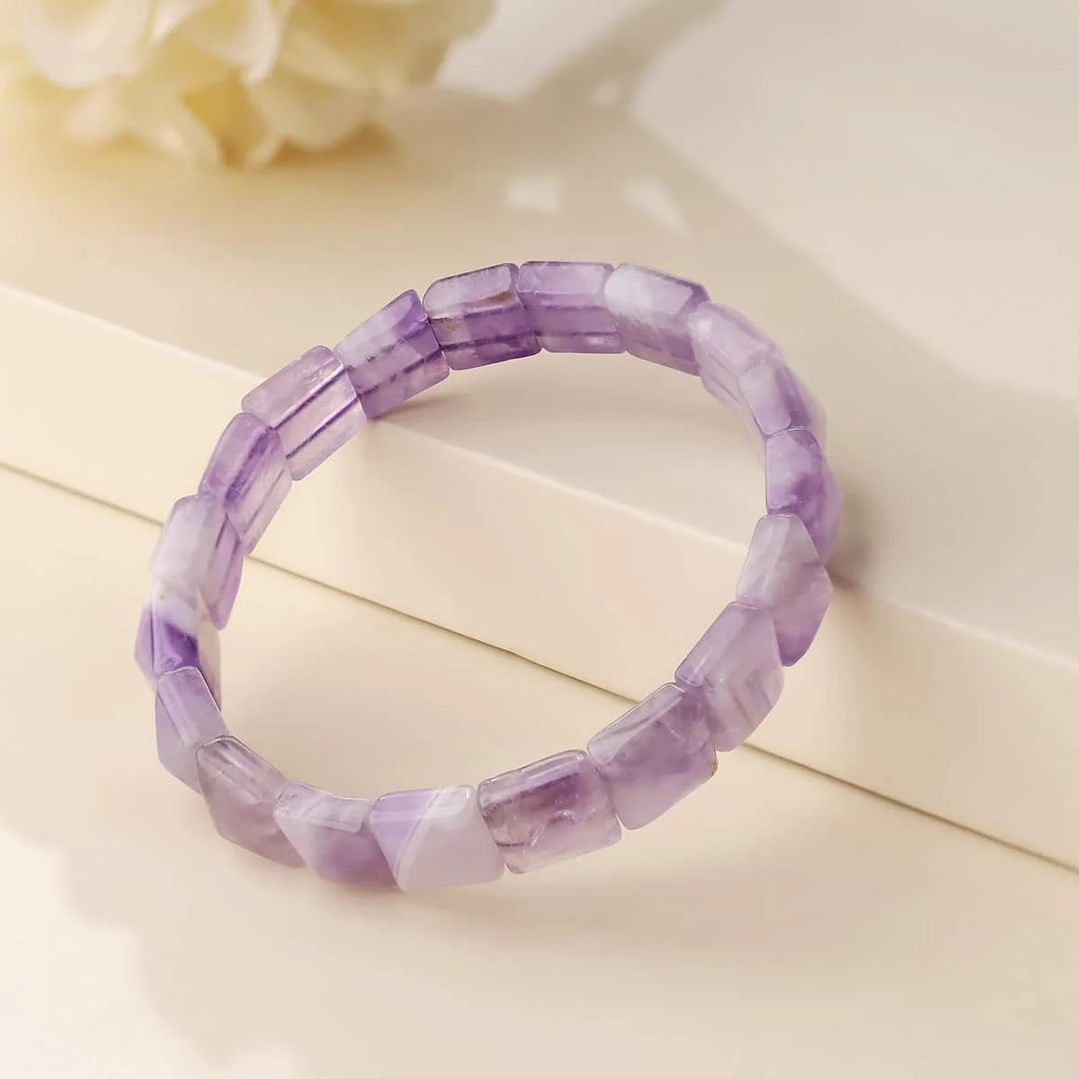 Amethyst Pyramid Shaped Bracelet 