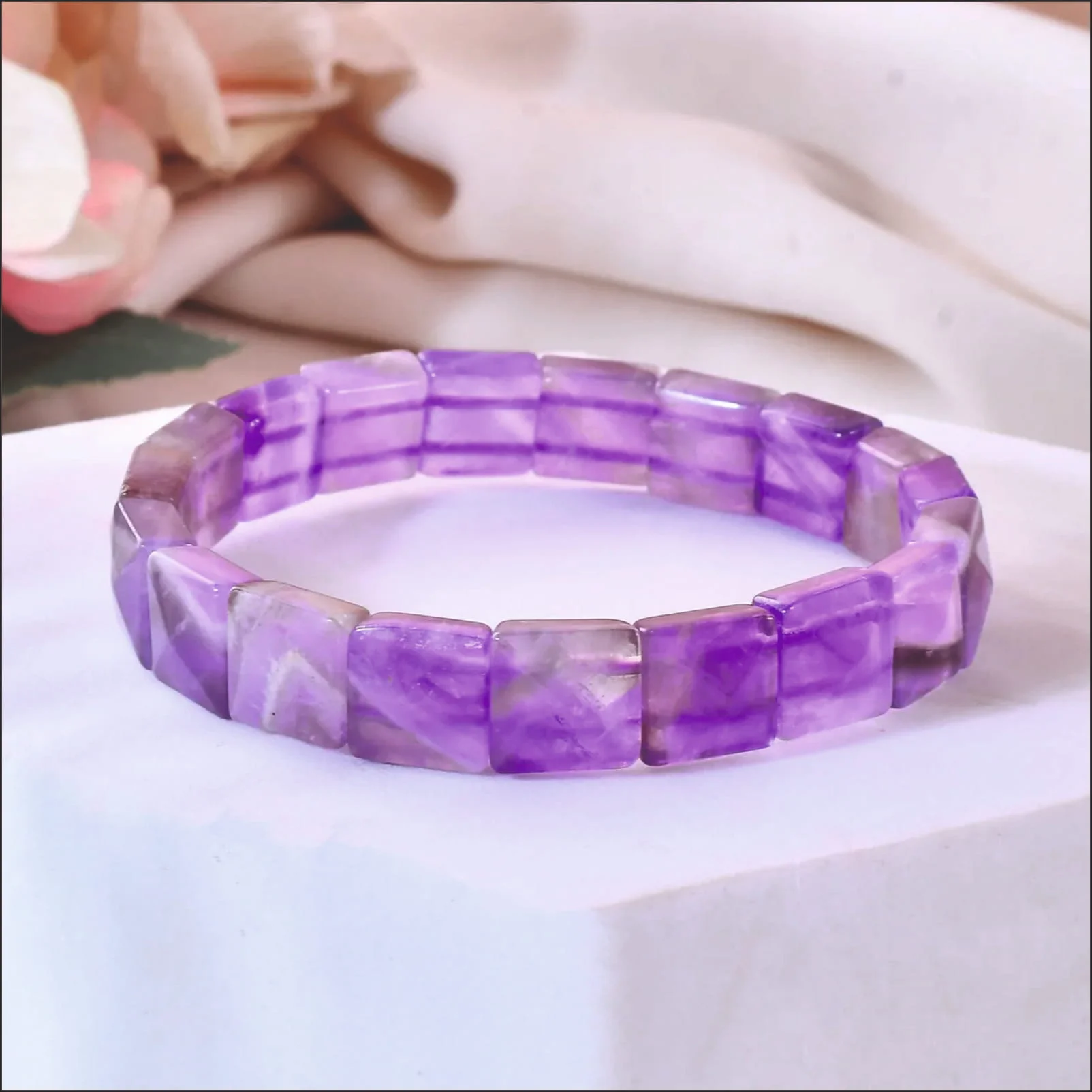 Amethyst Pyramid Shaped Bracelet 