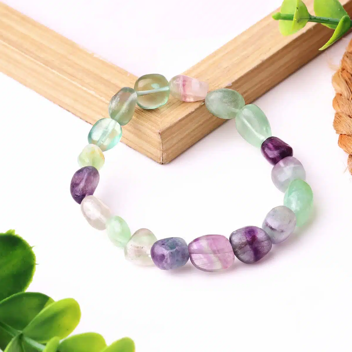 Multi Fluorite Tumbled Bracelet 