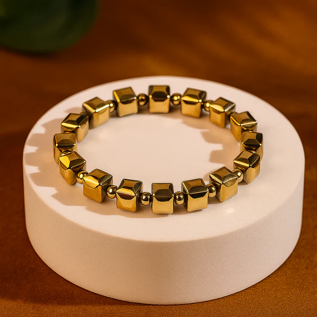 PYRITE SQUARED  POLISHED BRACELET