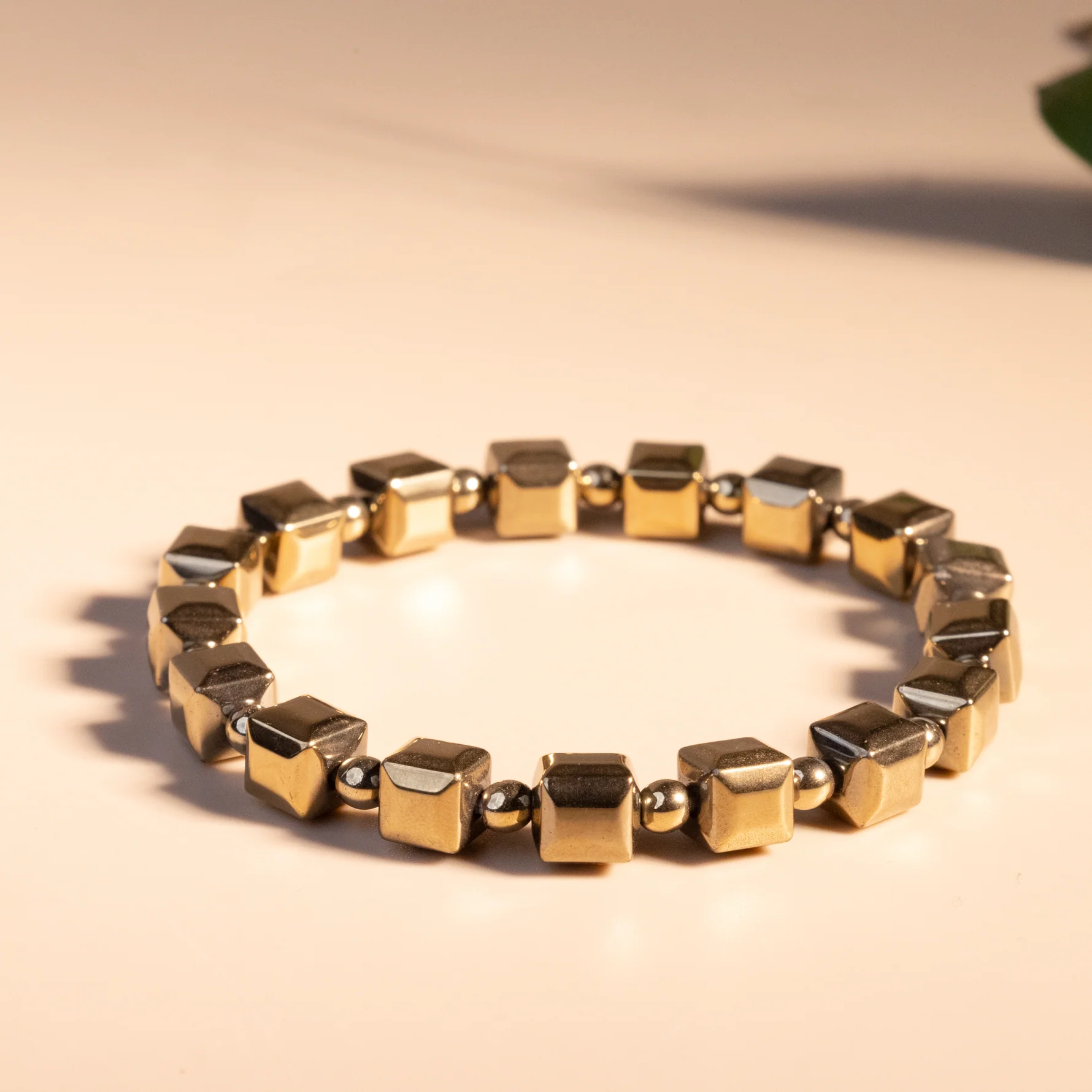PYRITE SQUARED  POLISHED BRACELET