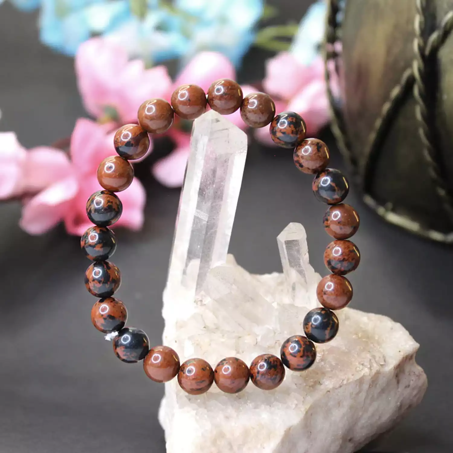    Natural Mahogany Obsidian Bracelet