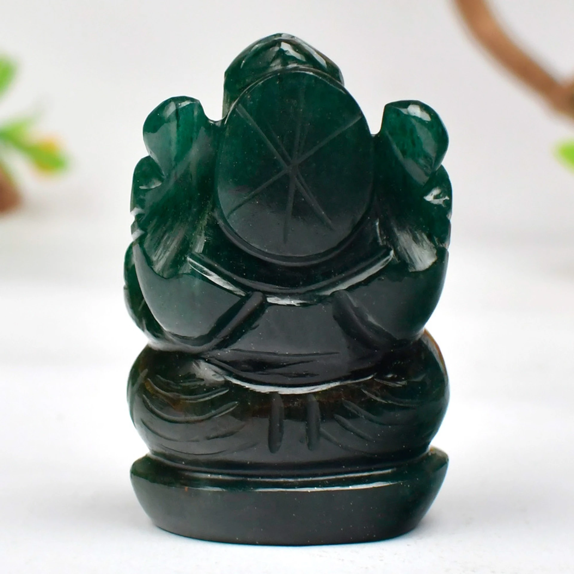 GEMS Green Jade Ganesha Statue