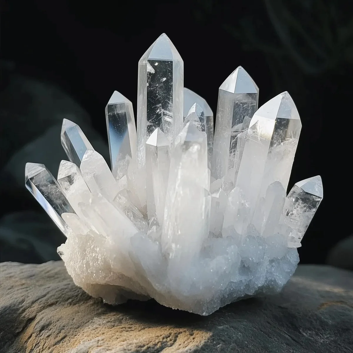 Natural Clear Quartz Crystal Cluster Rock Geode