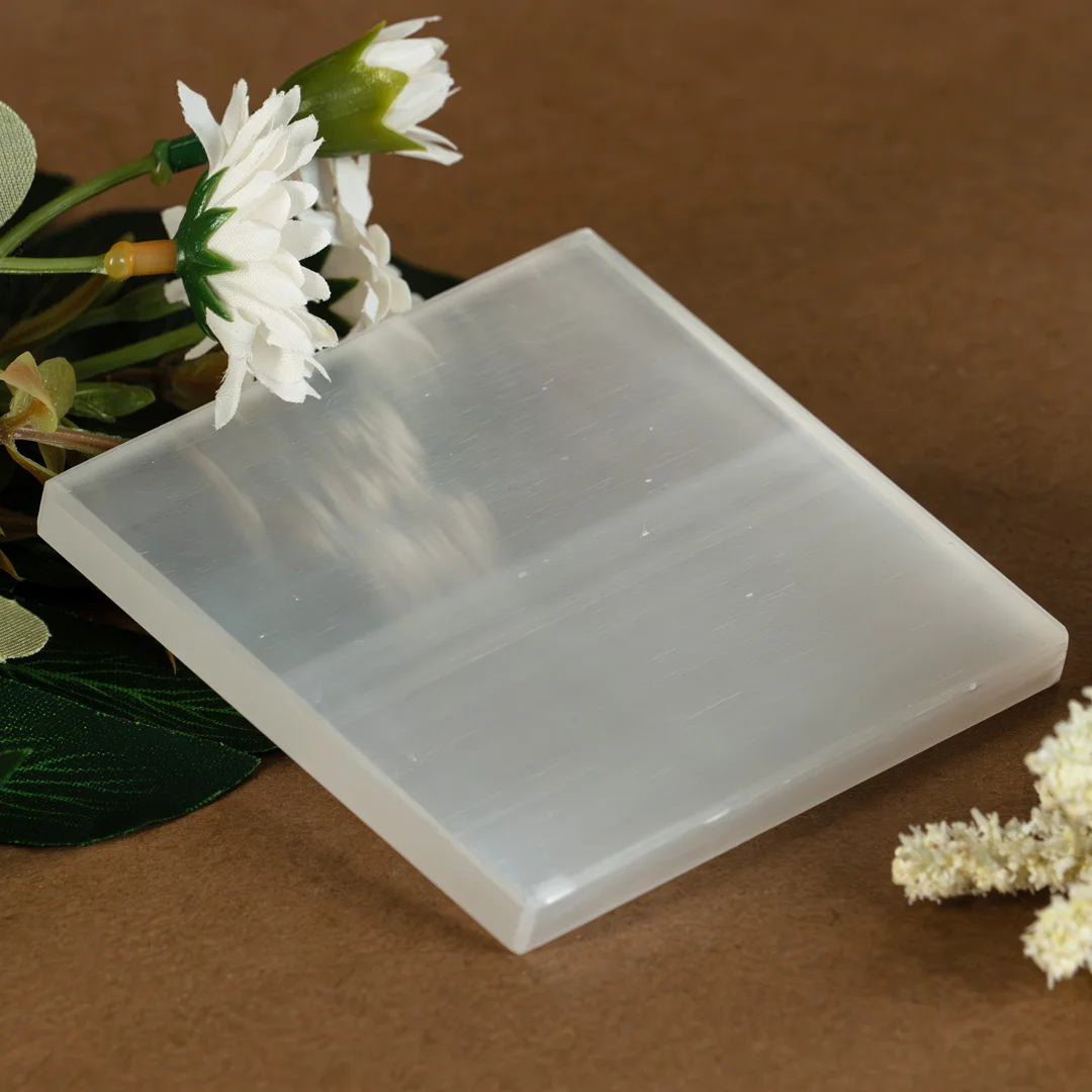 Crystals Selenite Charging Square Plate