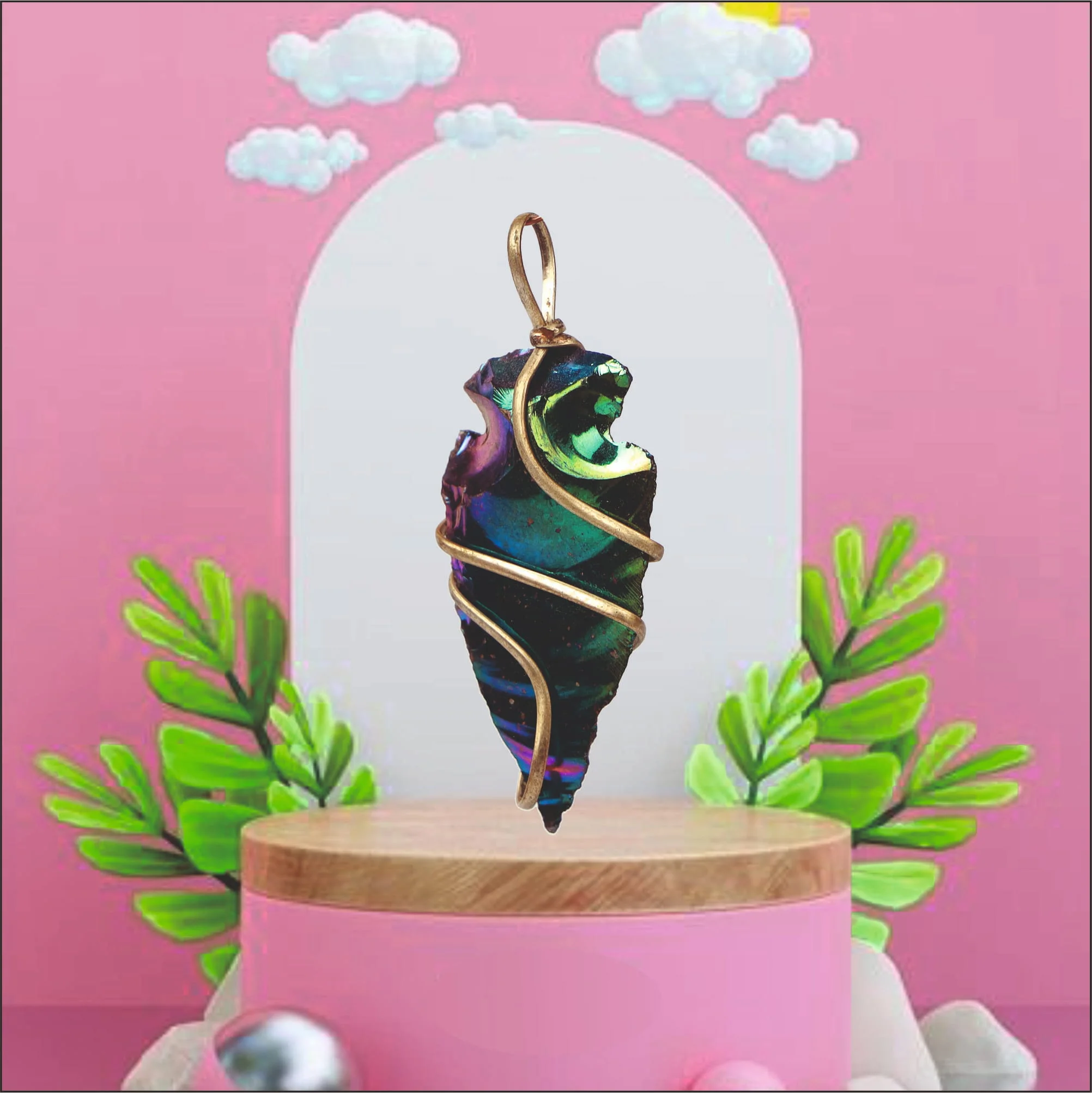 Natural Green Fluorite Stone Pendant