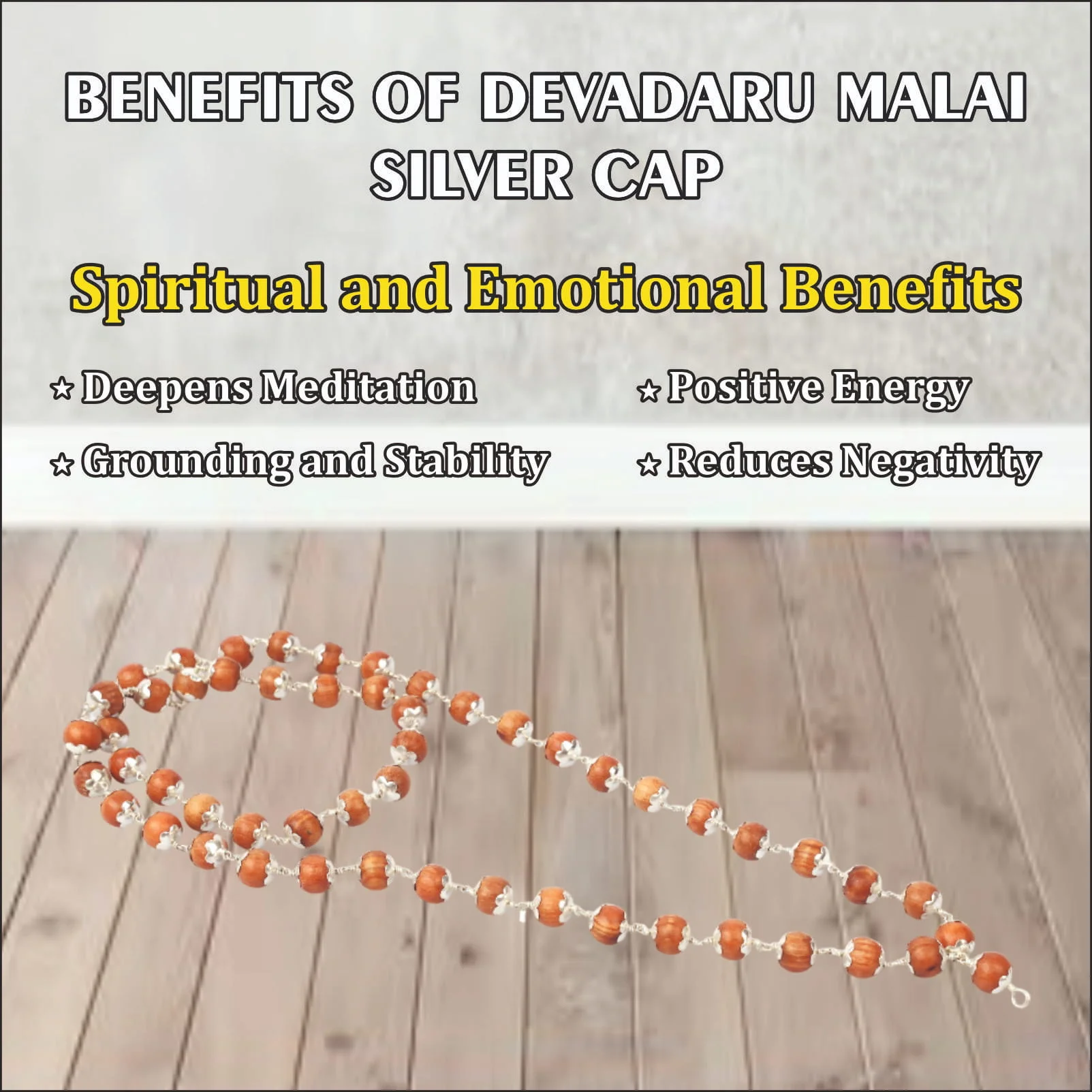 Devadaru Malai Silver Cap 8mm