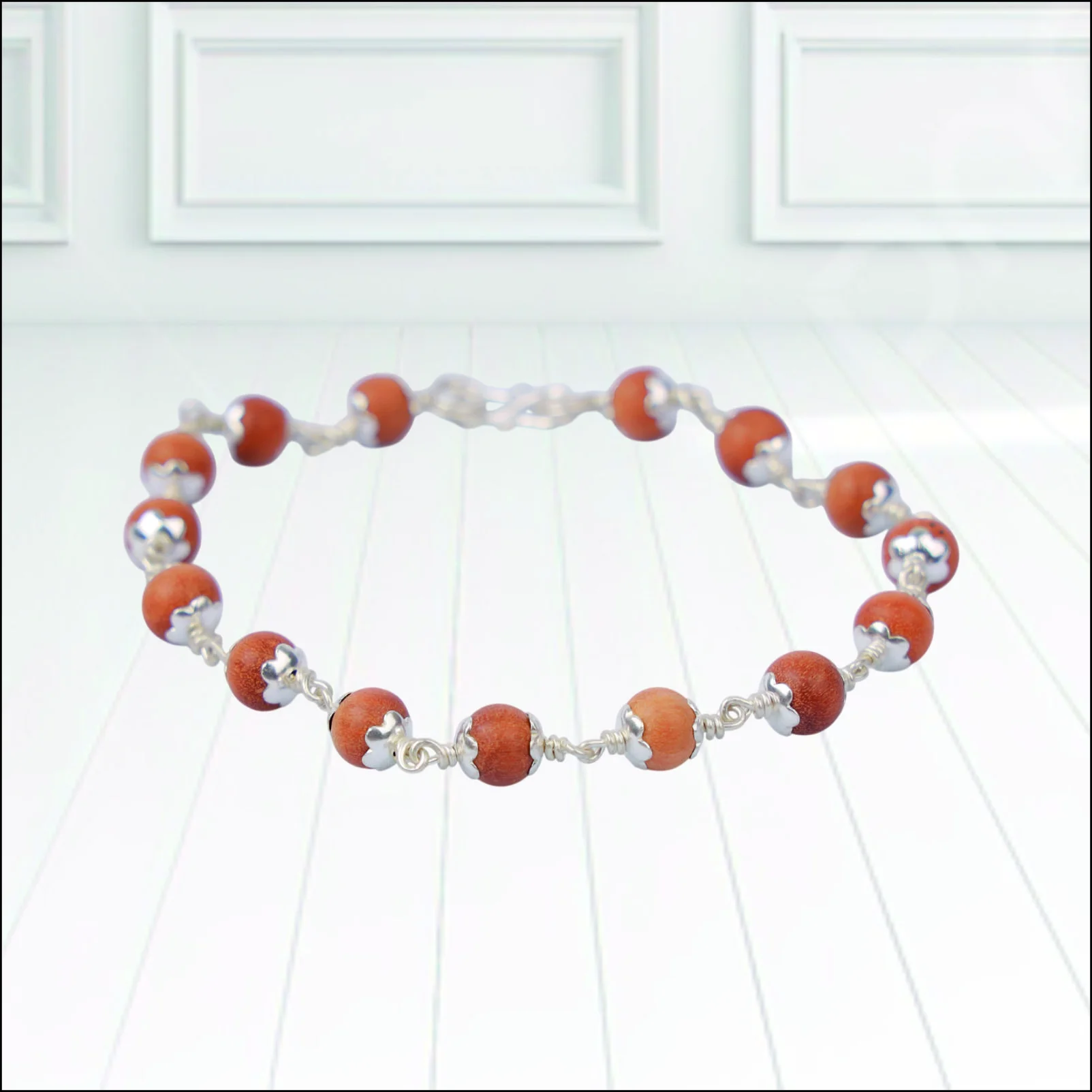 Devadaru Bracelet Silver Cap 6mm