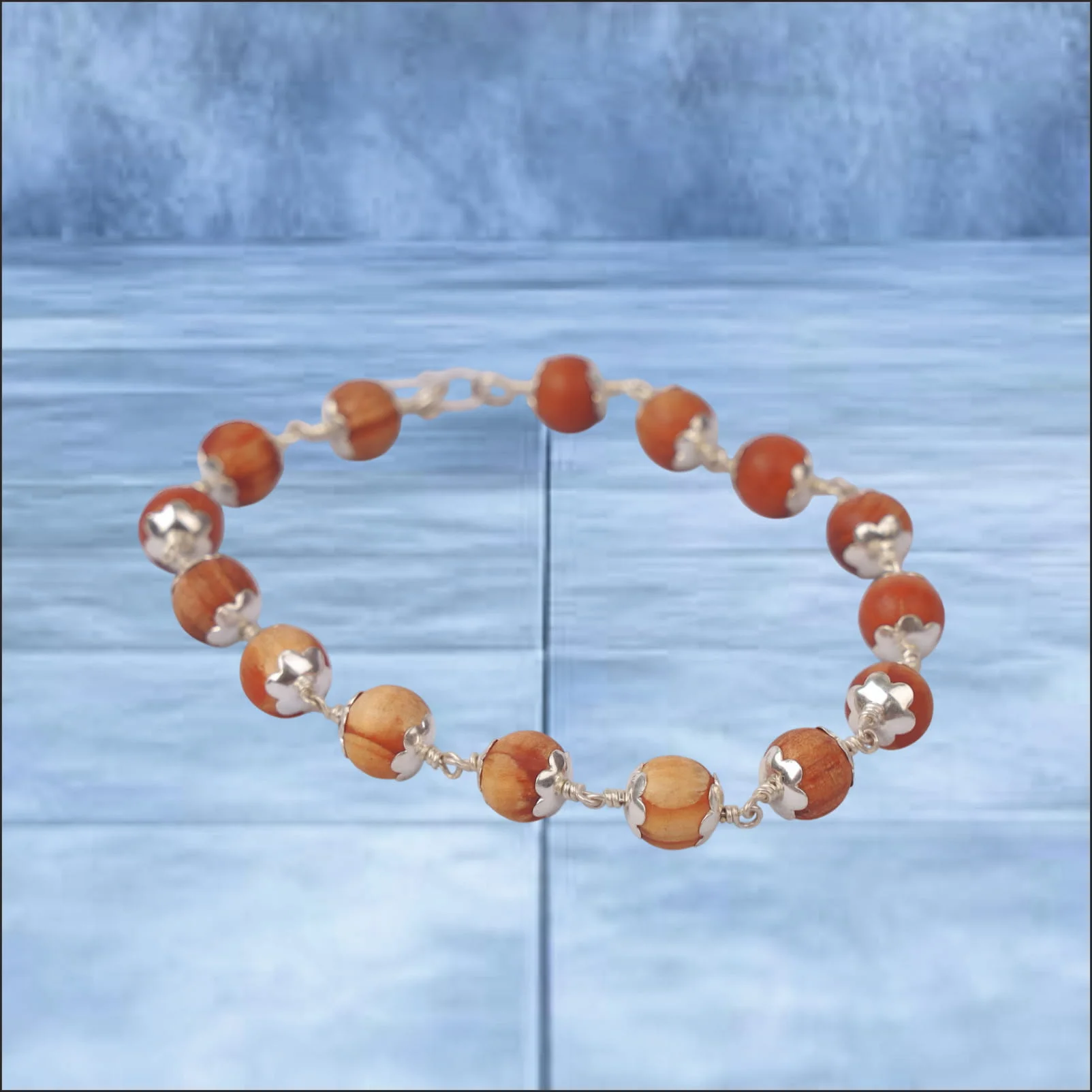 Devadaru Bracelet Silver Cap 8mm