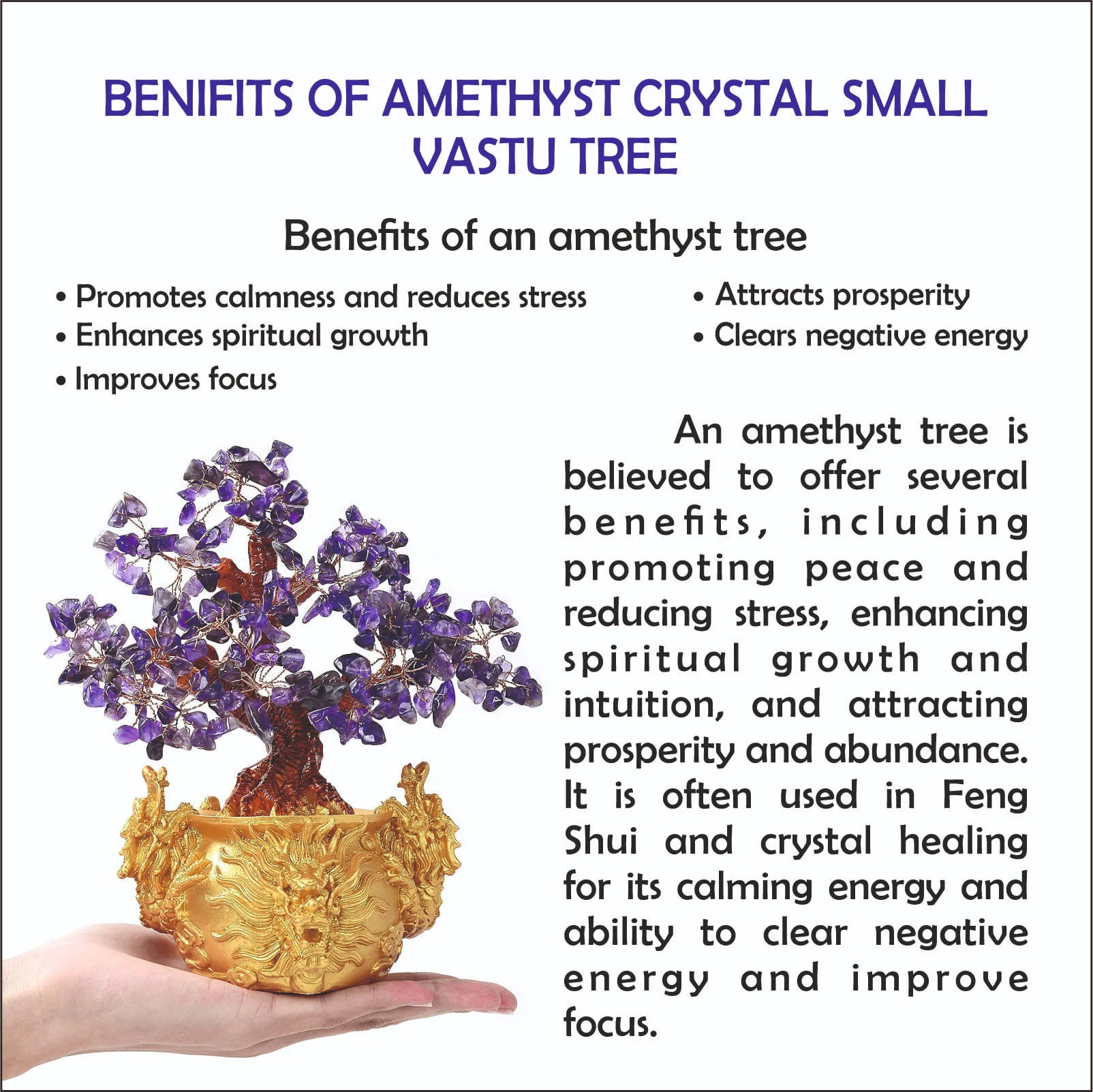 Amethyst Crystal Small Vastu Tree