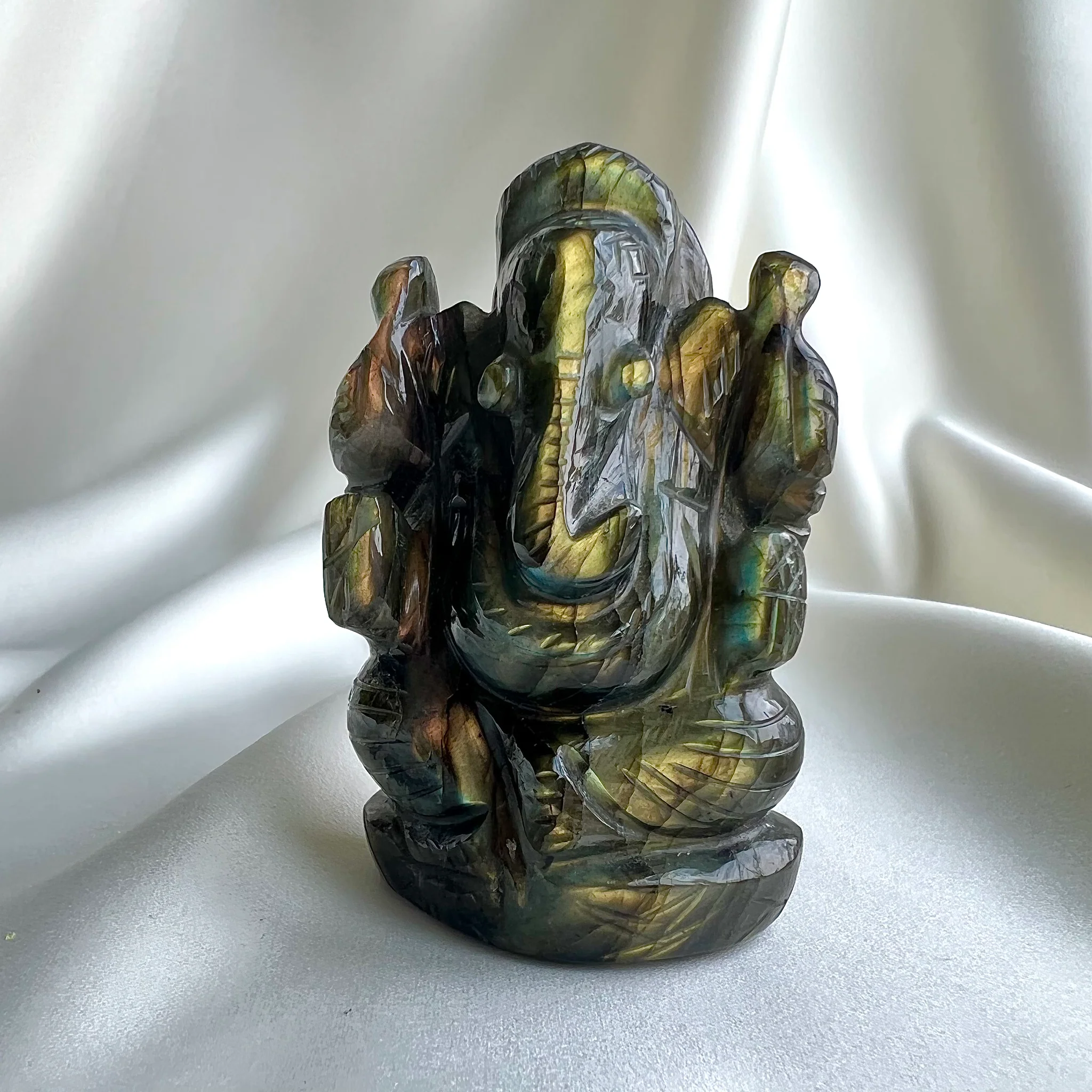 Labradorite Ganesha Idol