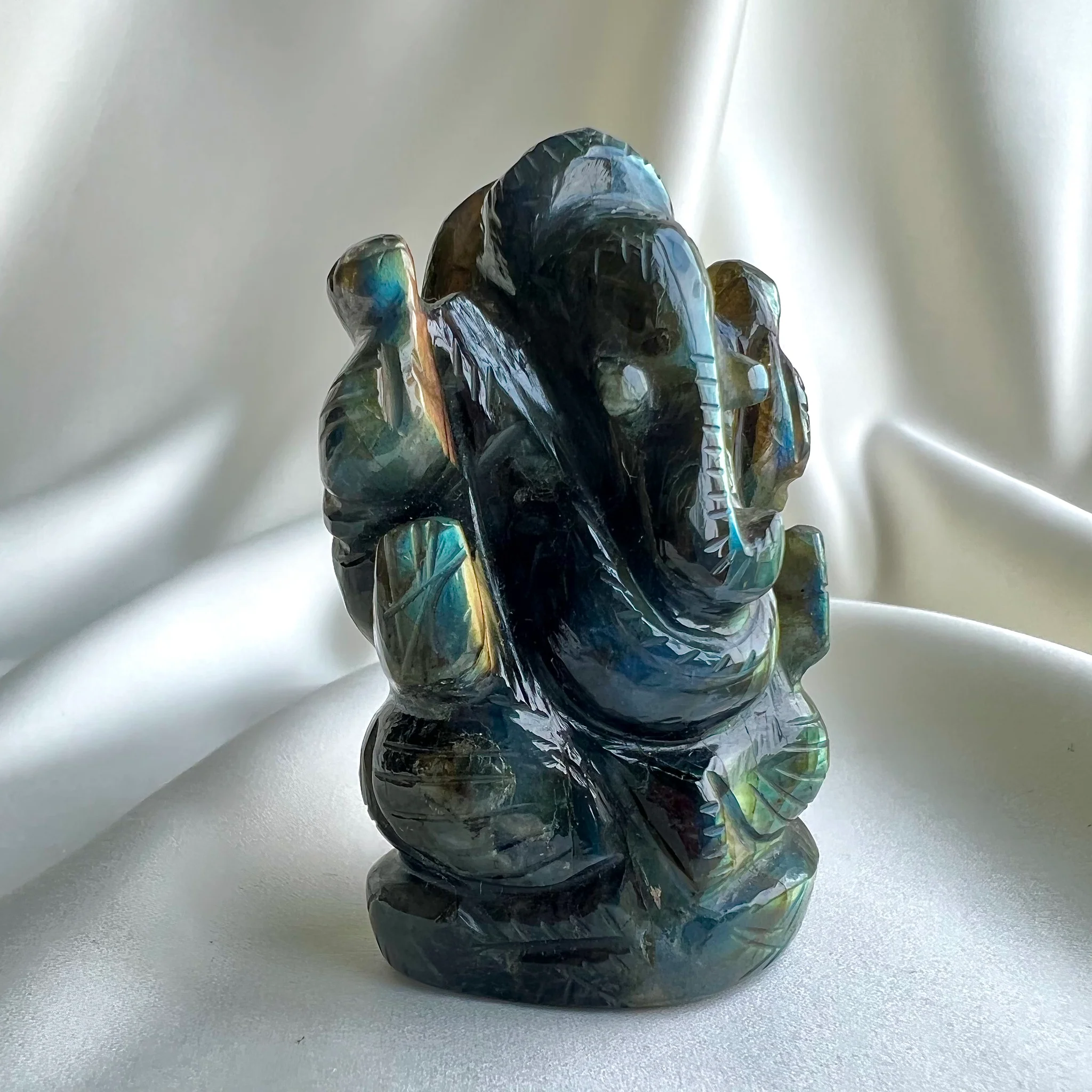 Labradorite Ganesha Idol
