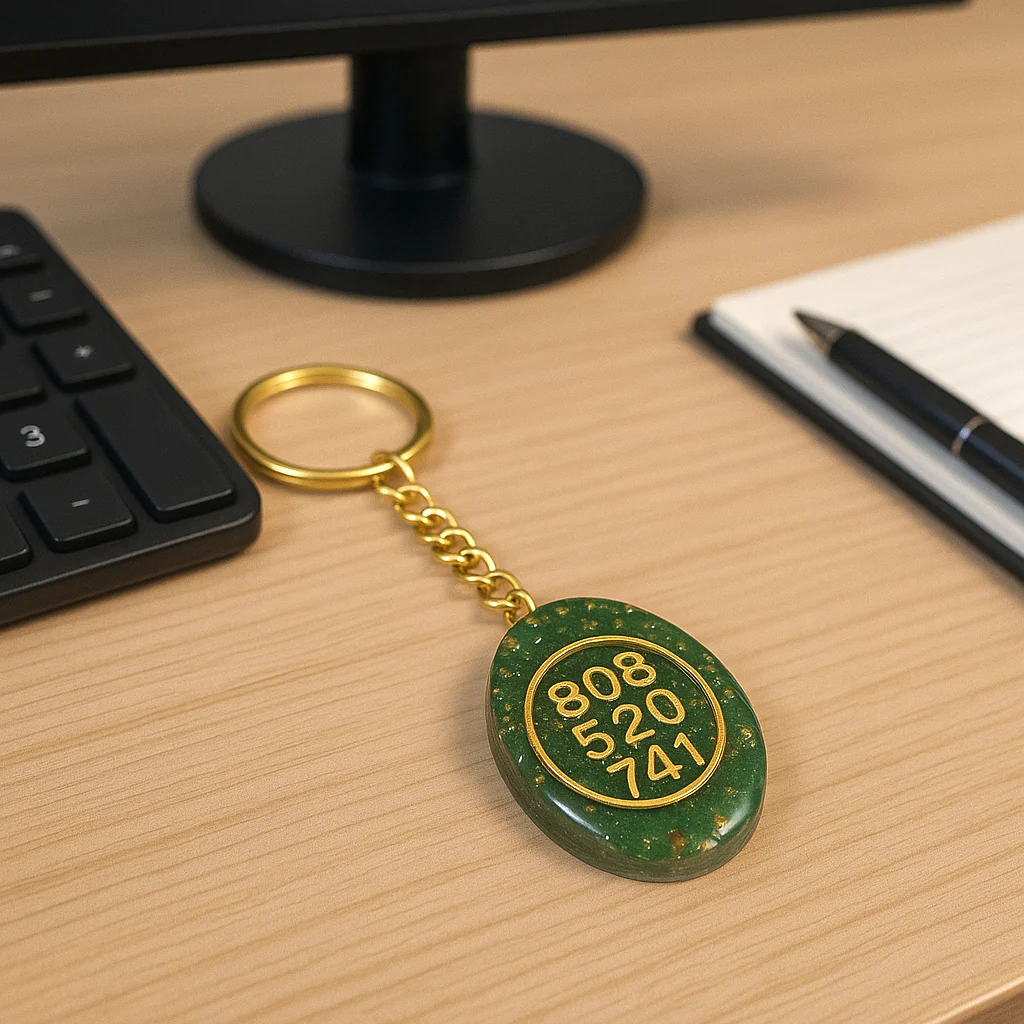 Natural Stones Green Jade Zibu Keychain