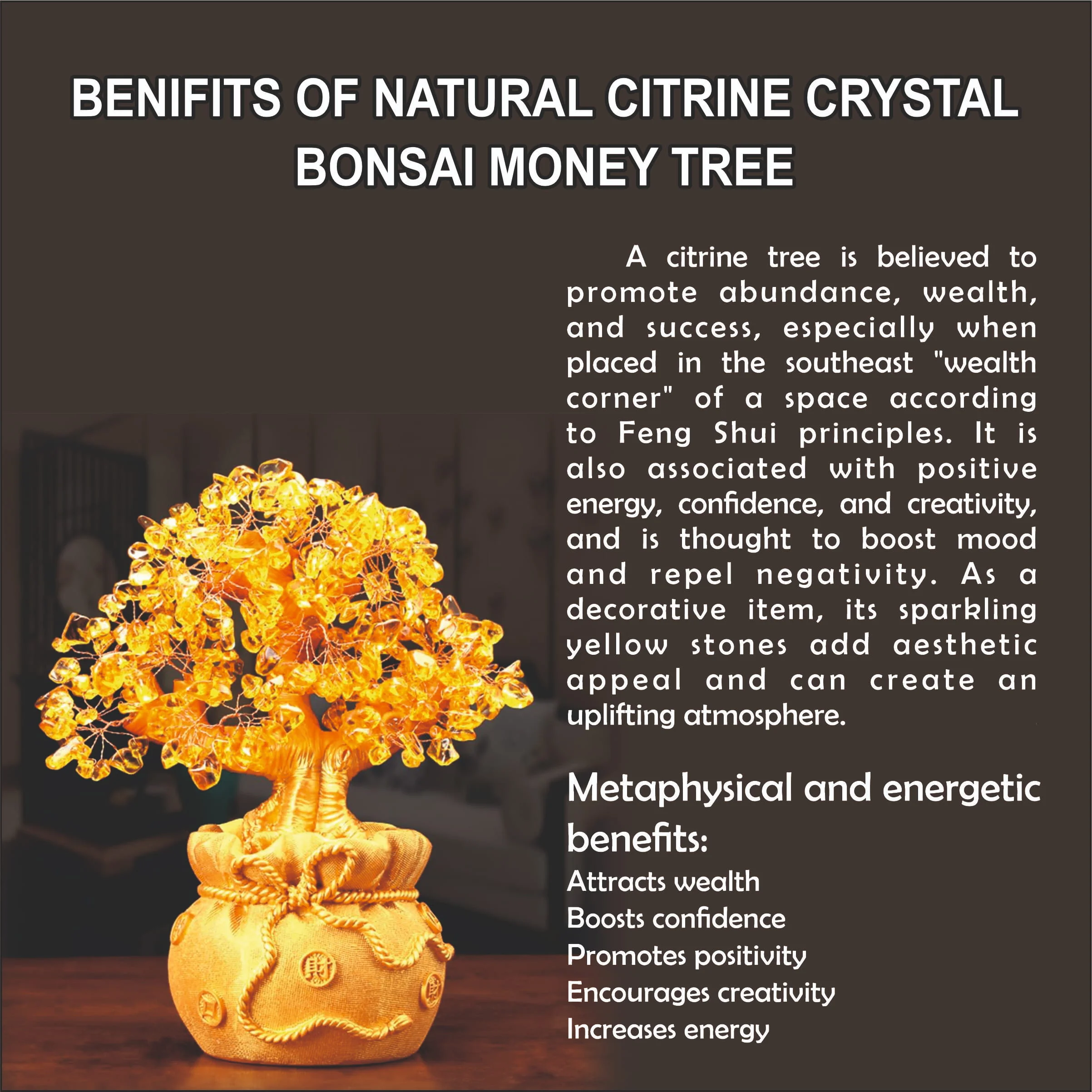 Natural Citrine Crystal Bonsai Money Tree