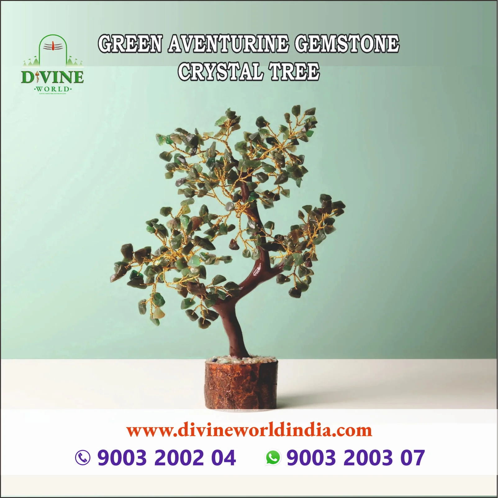 Green aventurine Gemstone Crystal Tree