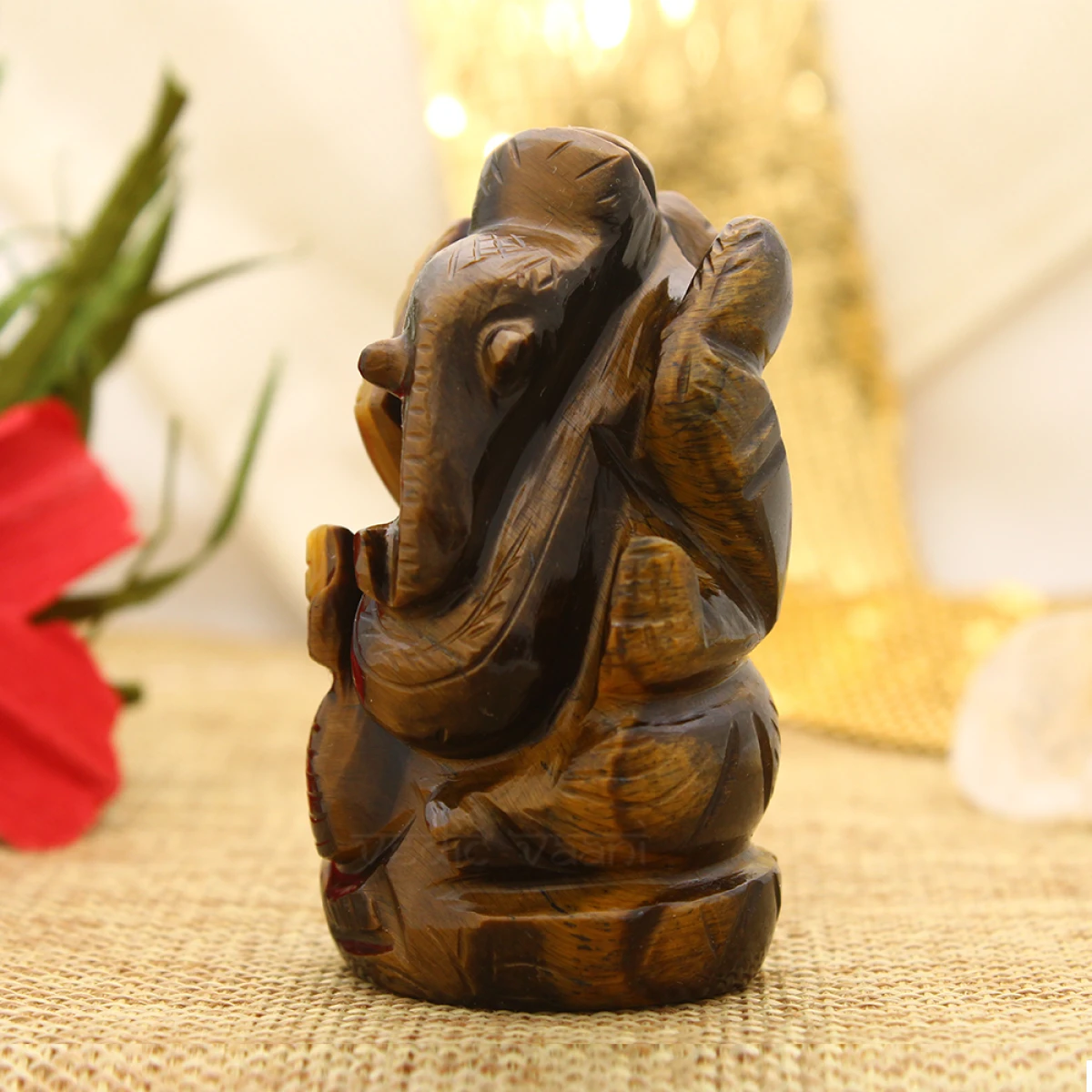 Natural Tiger Eye Lord  Ganesha Idol
