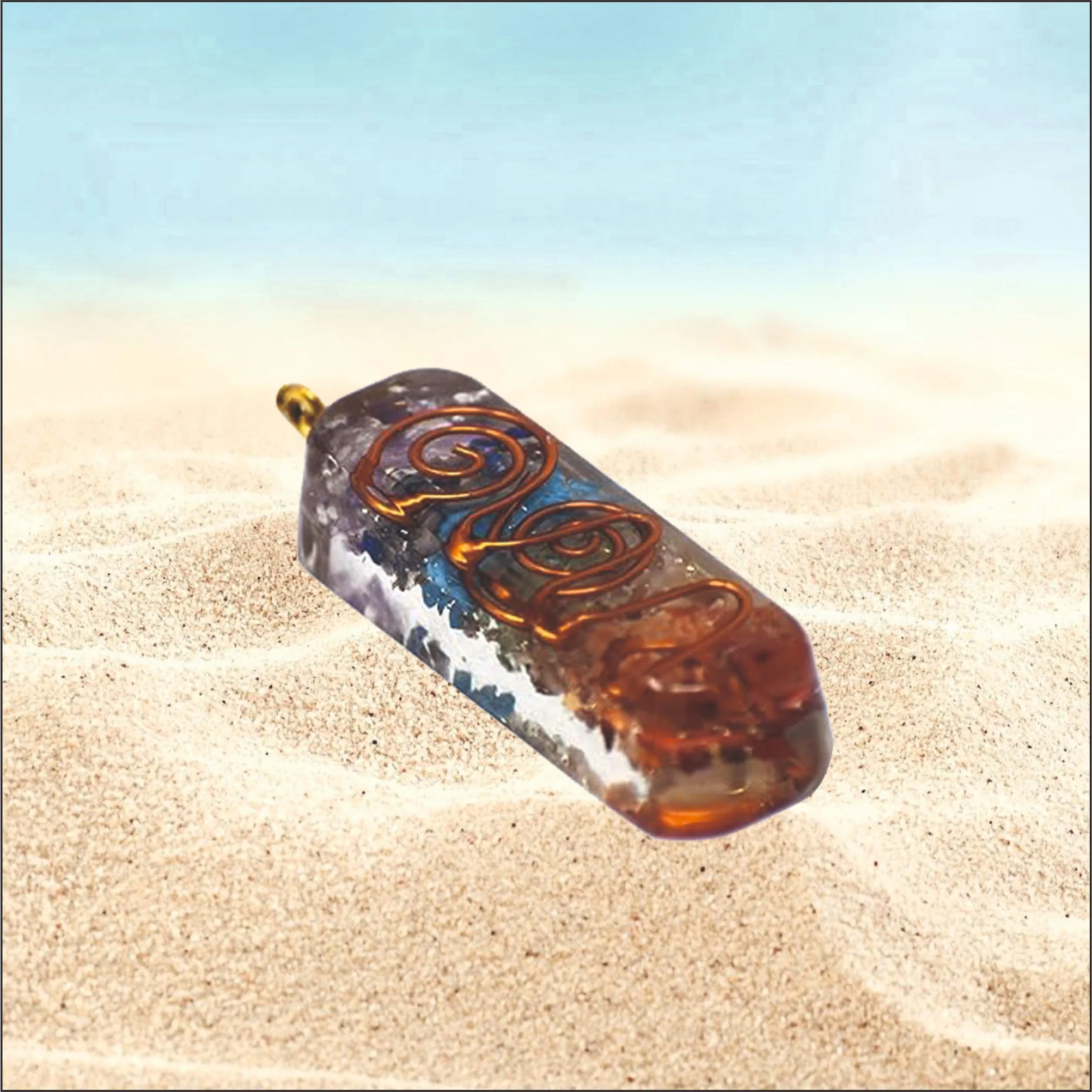 ORGONITE PENDANT WITH  RAINBOW CRYSTALS