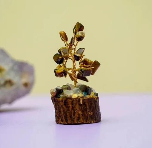 Natural Tiger Eye Mini Crystal Tree