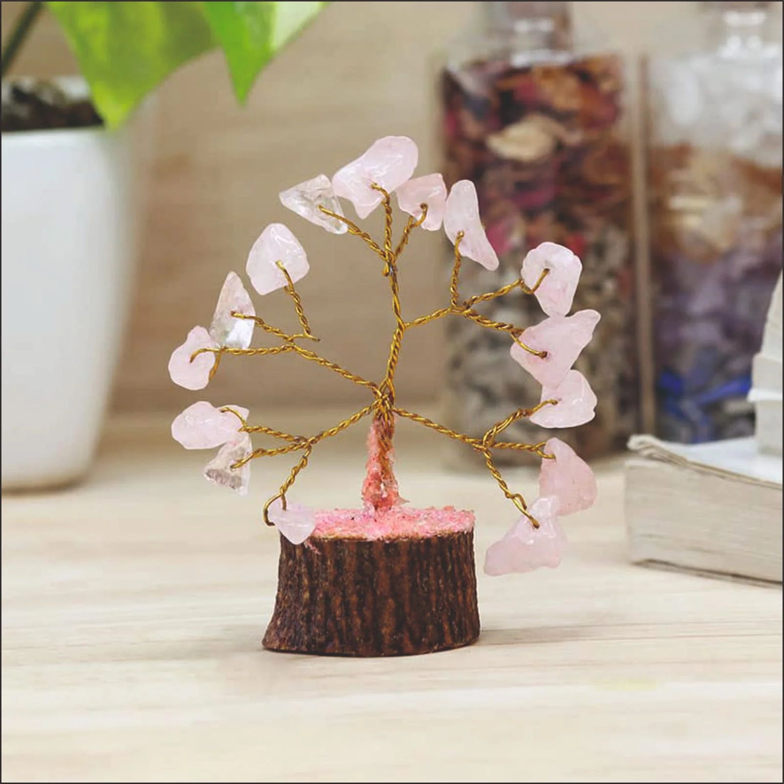 Rose Quartz Gemstone Mini Crystal Tree