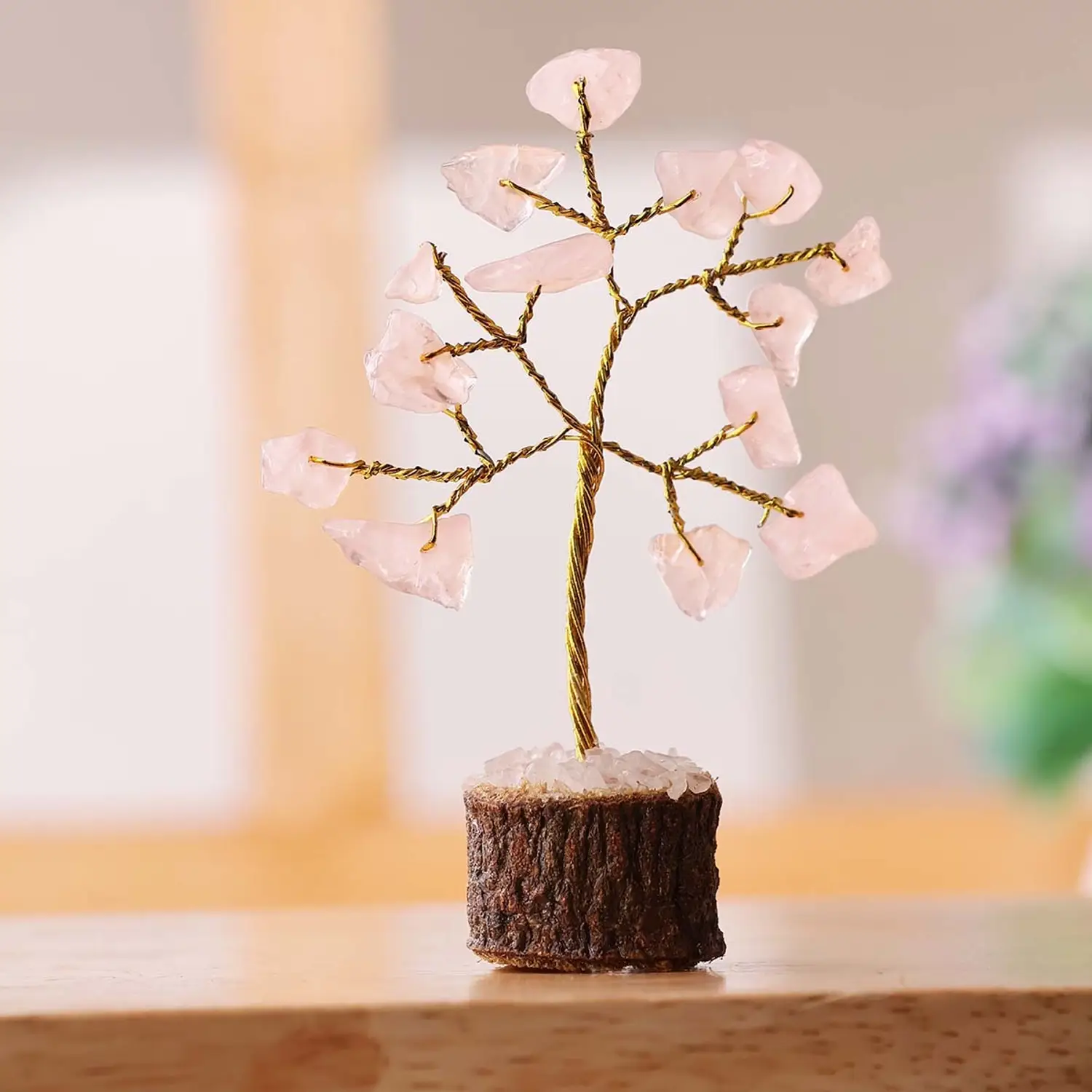 Rose Quartz Gemstone Mini Crystal Tree