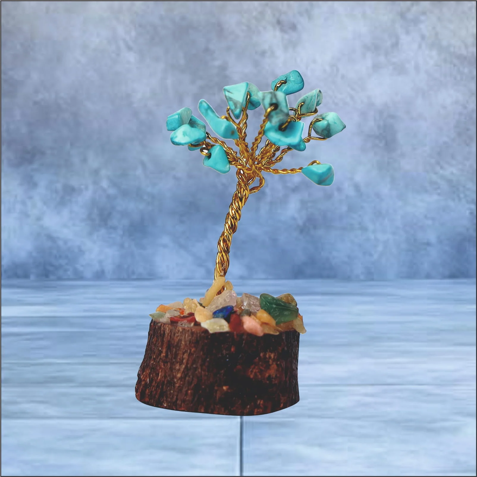 Light Blue Turquoise Mini Crystal Tree