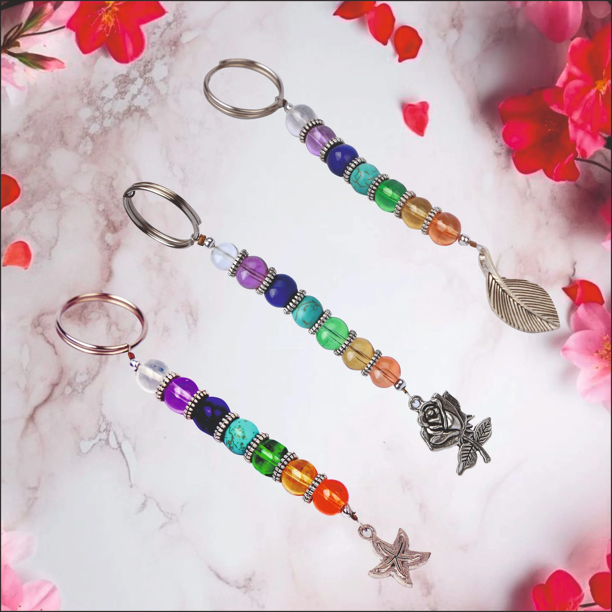 Natural Seven Chakra Key Chain