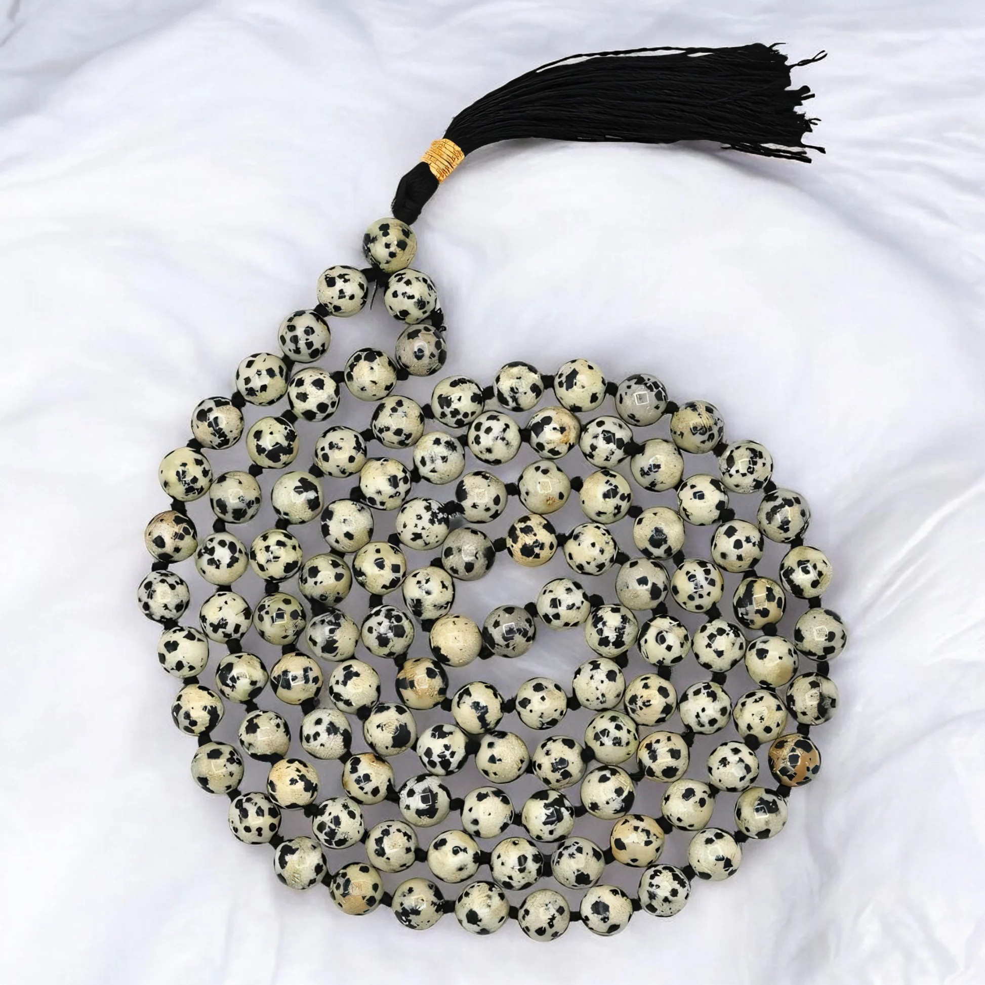 Dalmatian Jasper Crystal Japa Mala 