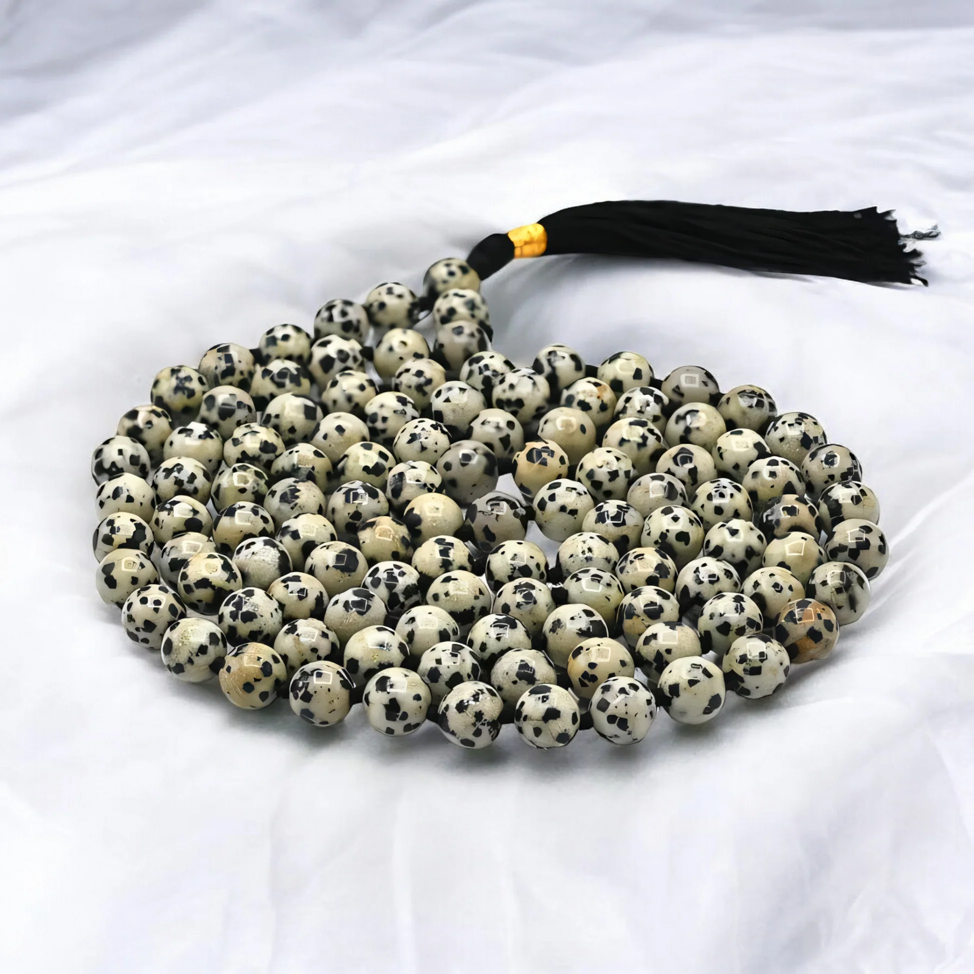 Dalmatian Jasper Crystal Japa Mala 