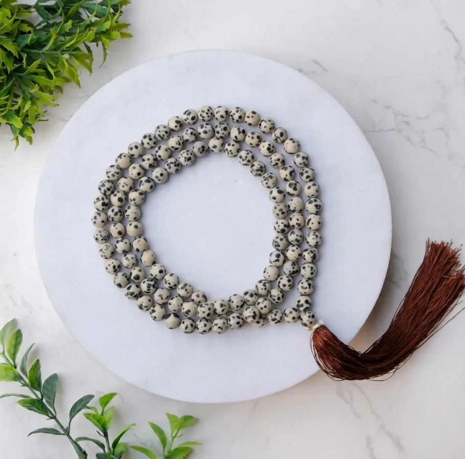 Dalmatian Jasper Crystal Japa Mala 