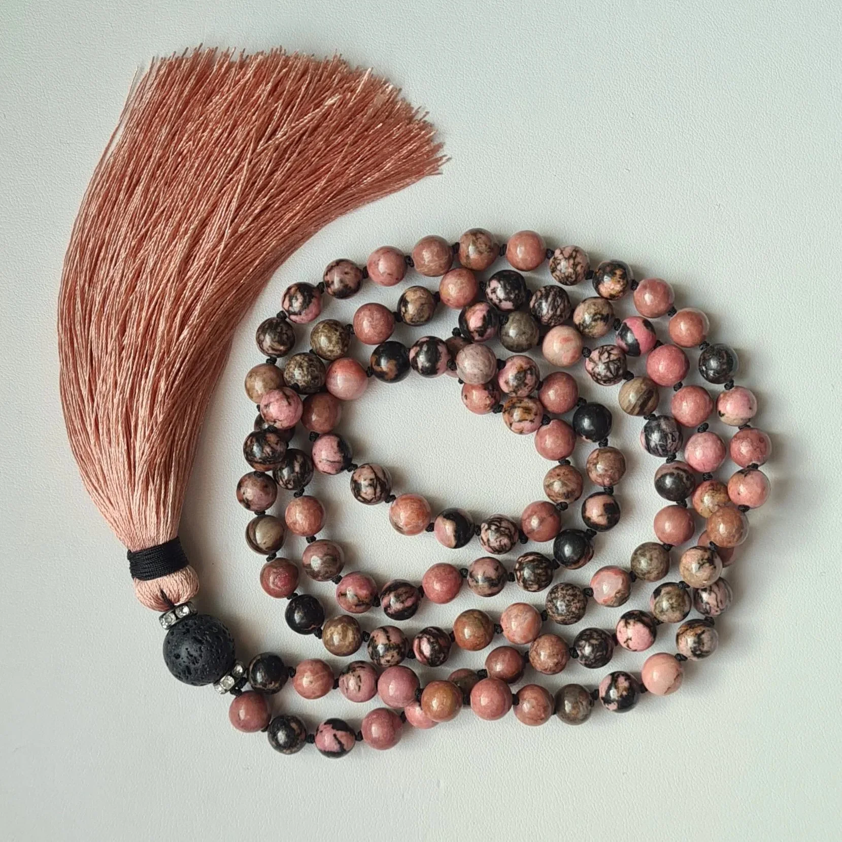 RHODONITE CRYSTAL JAPA MALA