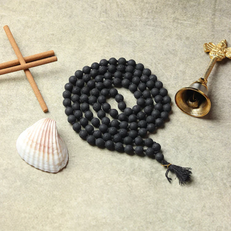 Lava Black Beads Mala