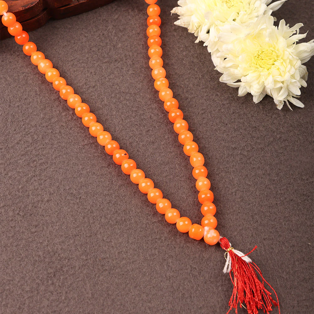 Natural Orange Agate Mala 
